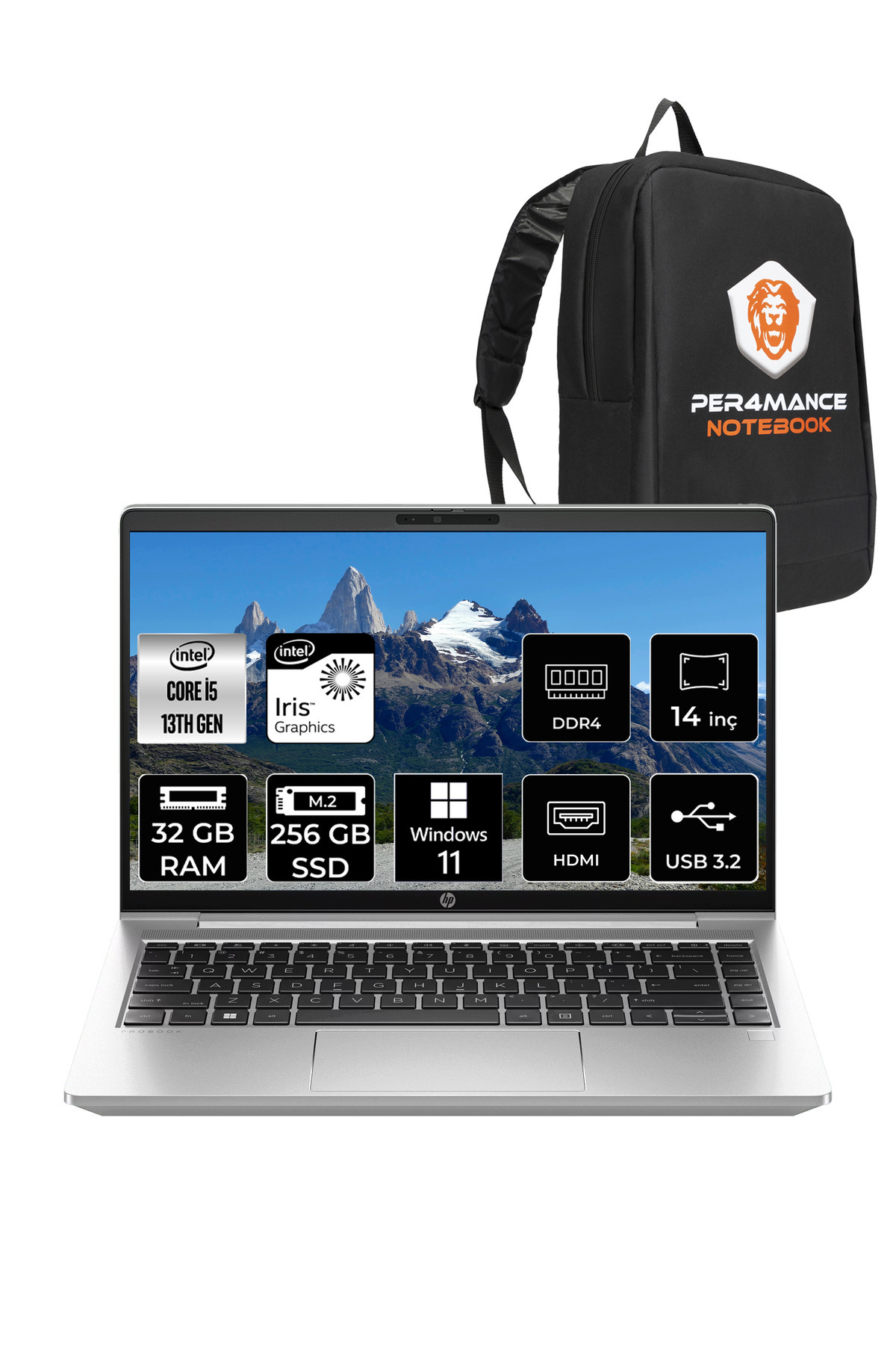 ProBook 440 G10 İ5 1334U 32GB RAM 256GB SSD 14'' FHD IPS W11P Dizüstü Bilgisayar _52 PER4 ÇANTA