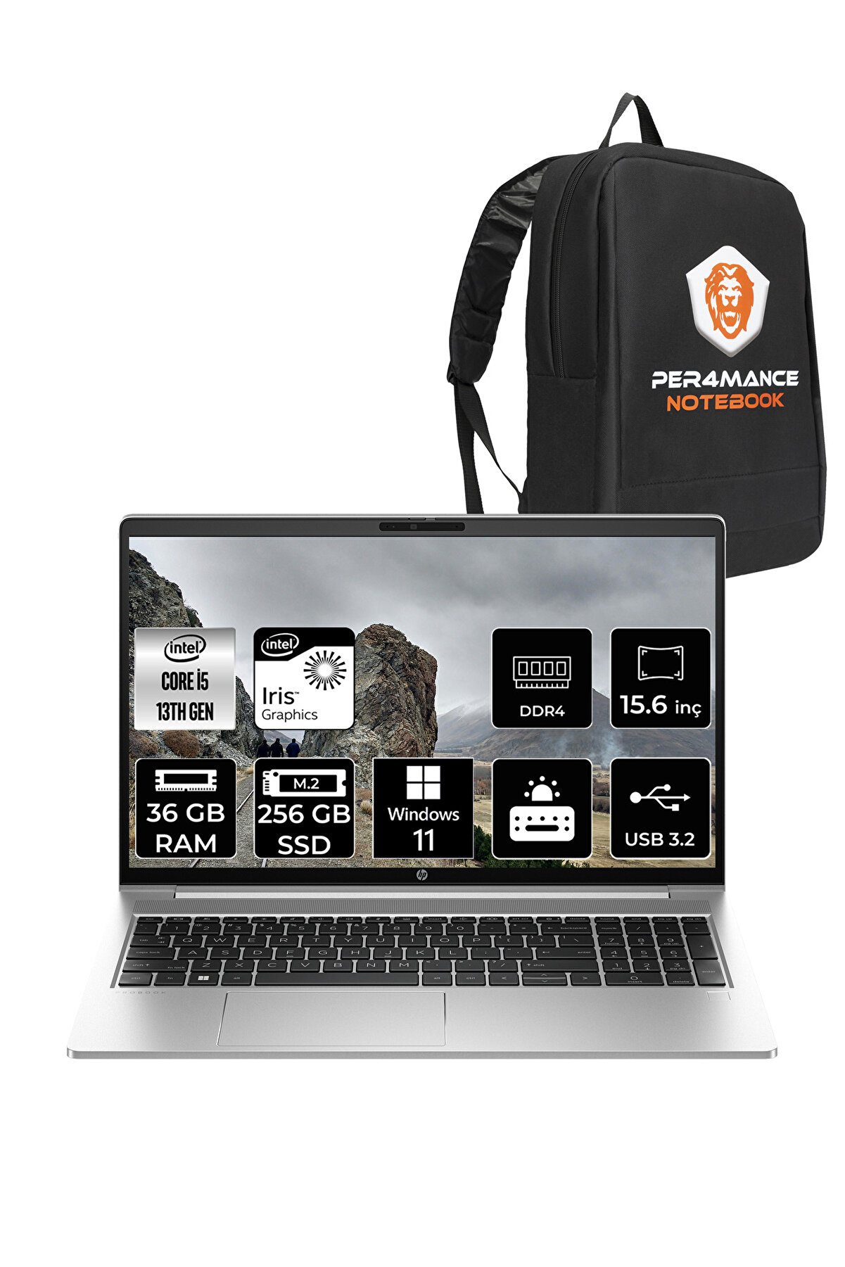 ProBook 450 G10 İ5 1334U 36GB RAM 256GB SSD 15.6'' FHD IPS W11H Dizüstü Bilgisayar _48 PER4 ÇANTA