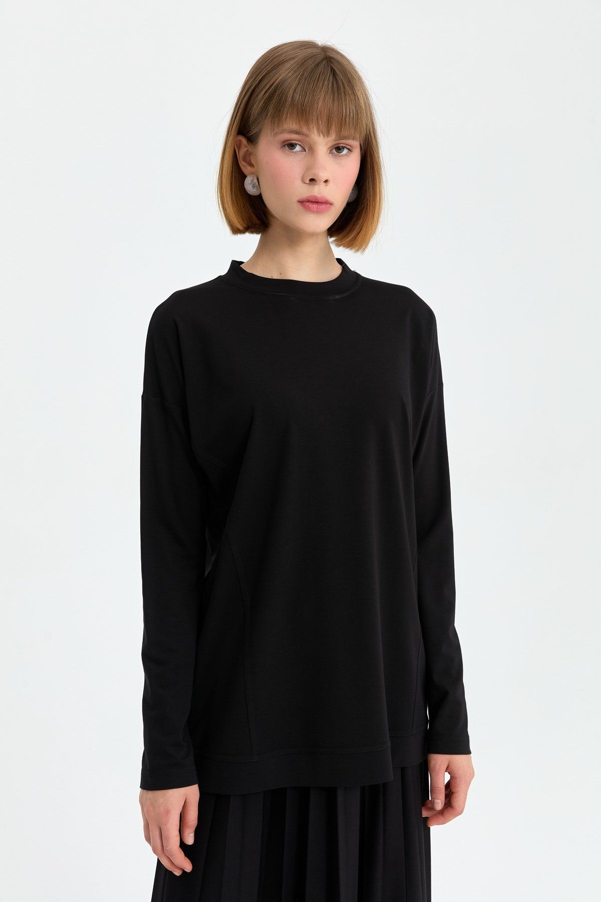 Nihan Örme Basic Bluz Siyah