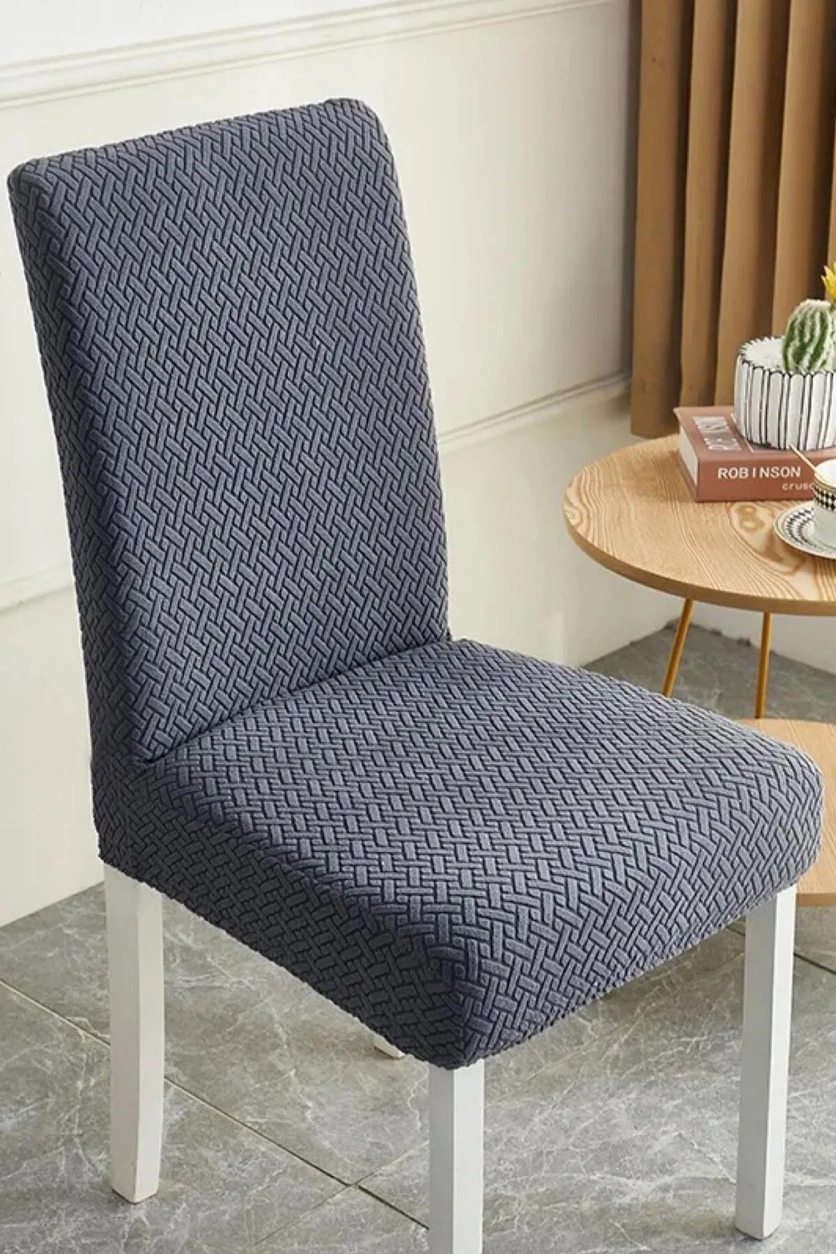 probak Sandalye Kılıfı, Sandalye Örtüsü, Lastikli,likralı Yıkanabılır 6Adet  sandalye örtüsü