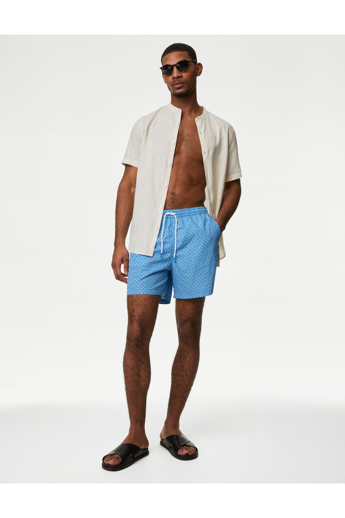 Marks & Spencer Quick Dry Desenli Deniz Şortu
