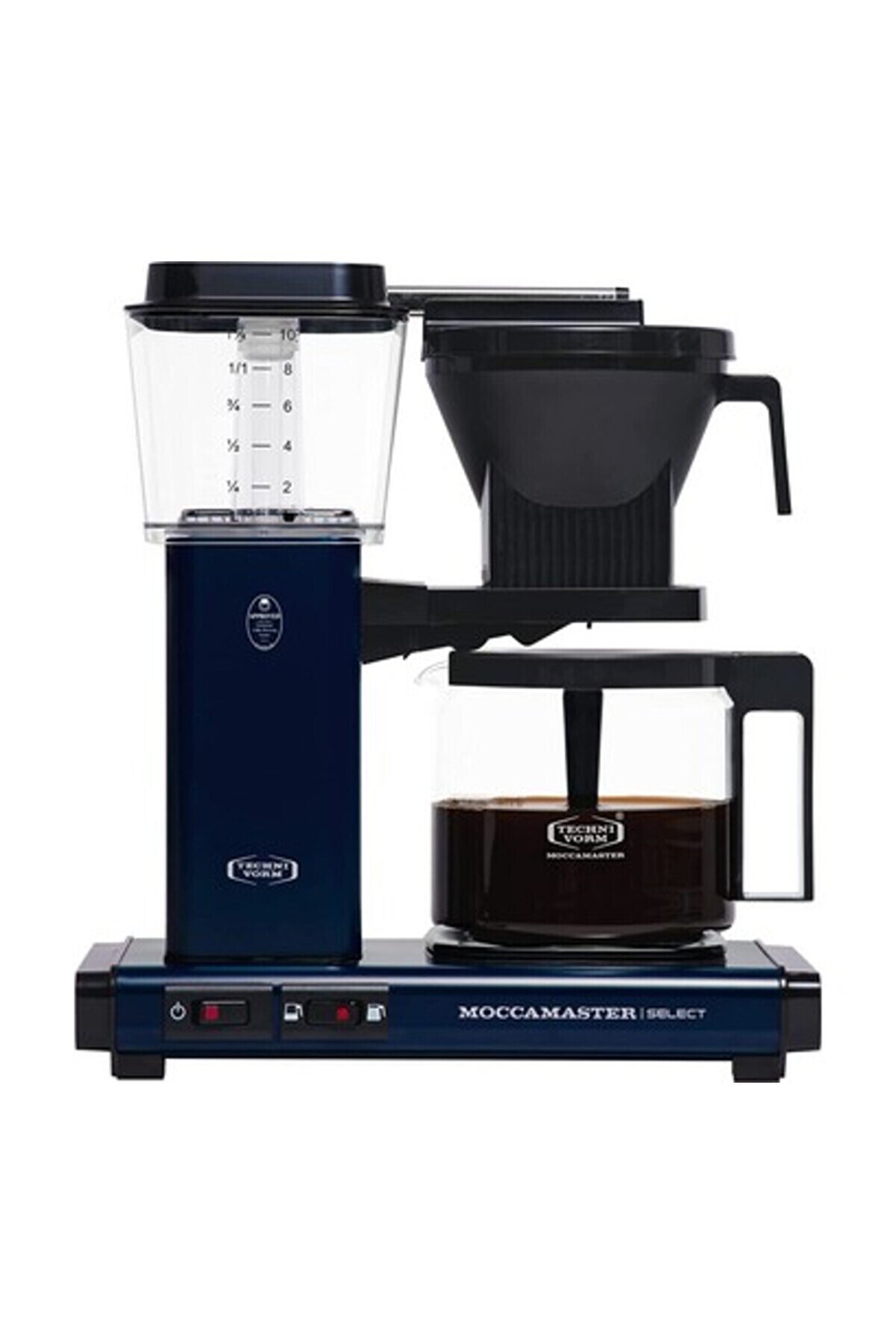 Moccamaster Select Filtre Kahve Makinesi Cam Potlu, 1.25 L Kapasite, 1520W, Gece Mavisi