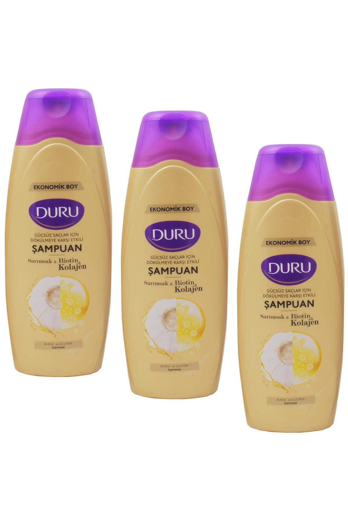 Duru Sarımsak Biotin Kolajen Şaç Dökülmesine Karşı Şampuan 700 ml 3 Adet
