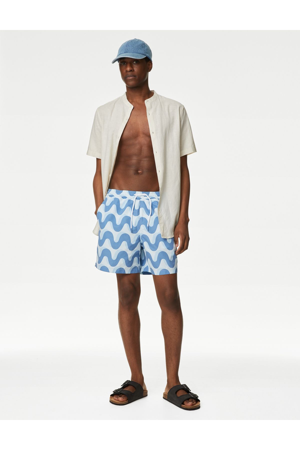 Marks & Spencer Quick Dry Dalga Desenli Deniz Şortu