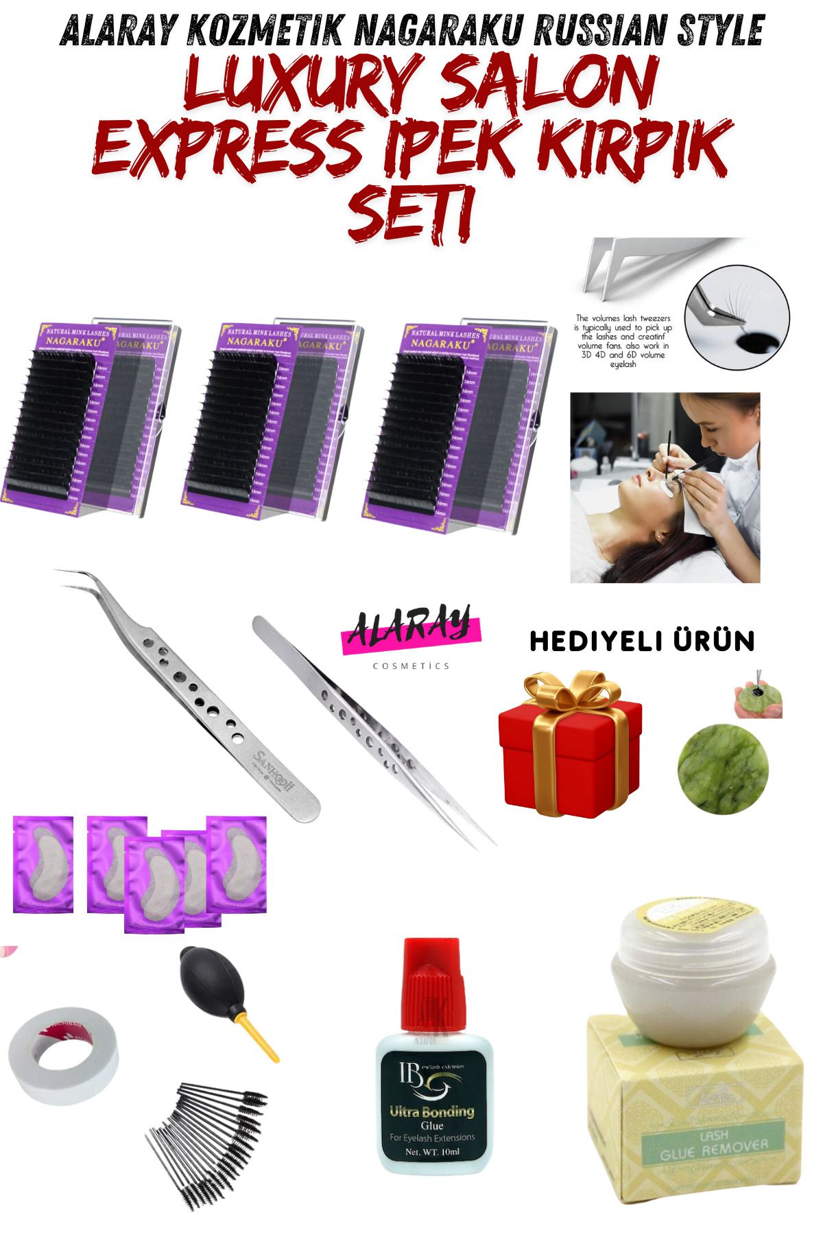 alaraycosmetics Full Ipek Kirpik Eğitim Ve Uygulama Seti 40 Uygulama