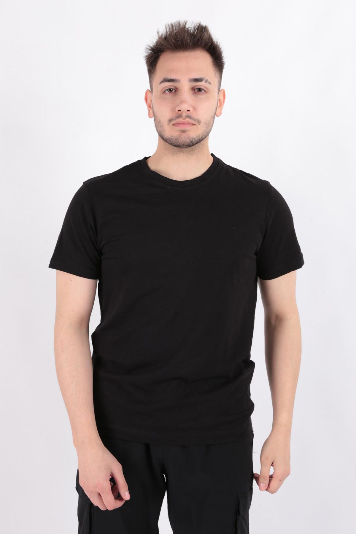 Cazador 4602 Erkek Bisiklet Yaka Flamlı T-shirt