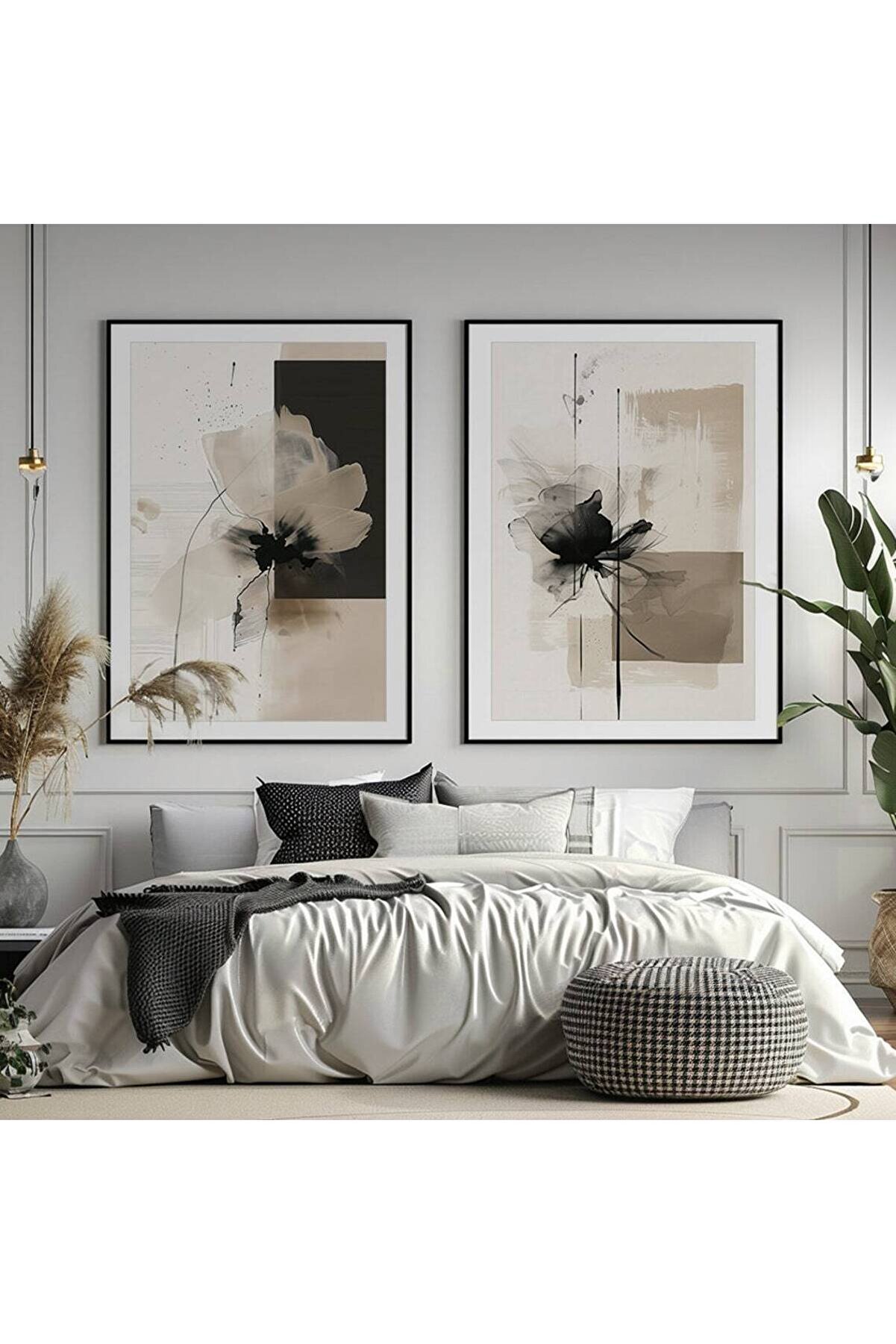 Varje Ahşap Çerçeveli 2li Set Tablo - Doğal ve Modern Tasarım