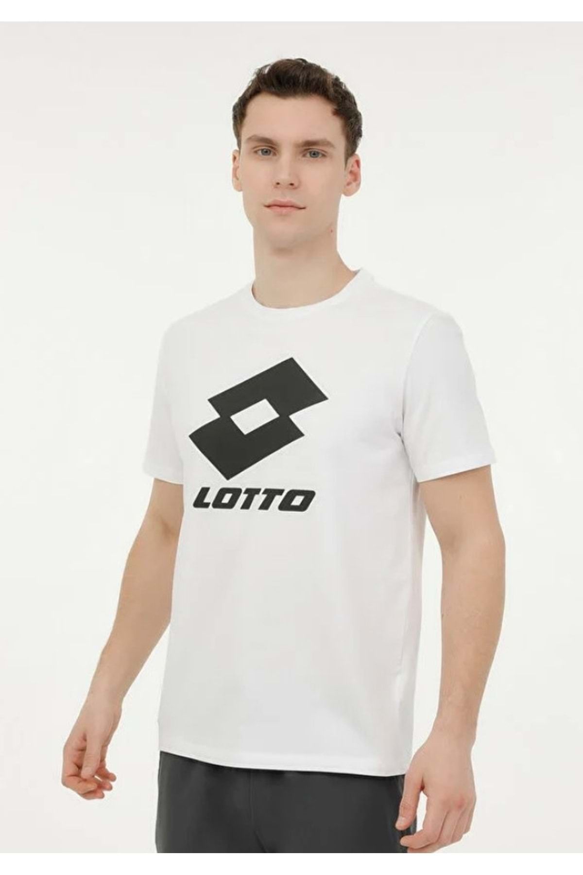 Lotto Clever Lg Kısa Kol T-shirt Erkek Tişört Beyaz-siyah