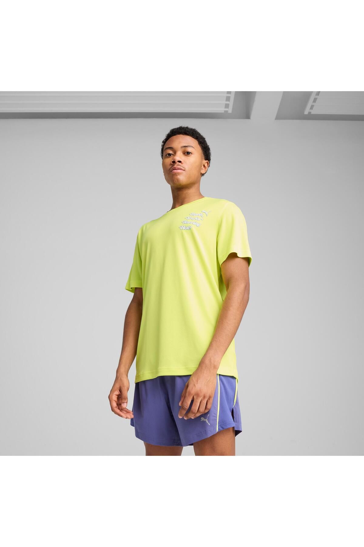 Puma GRAPHICS RUNNING SLOGAN TEE Spor T-Shirt