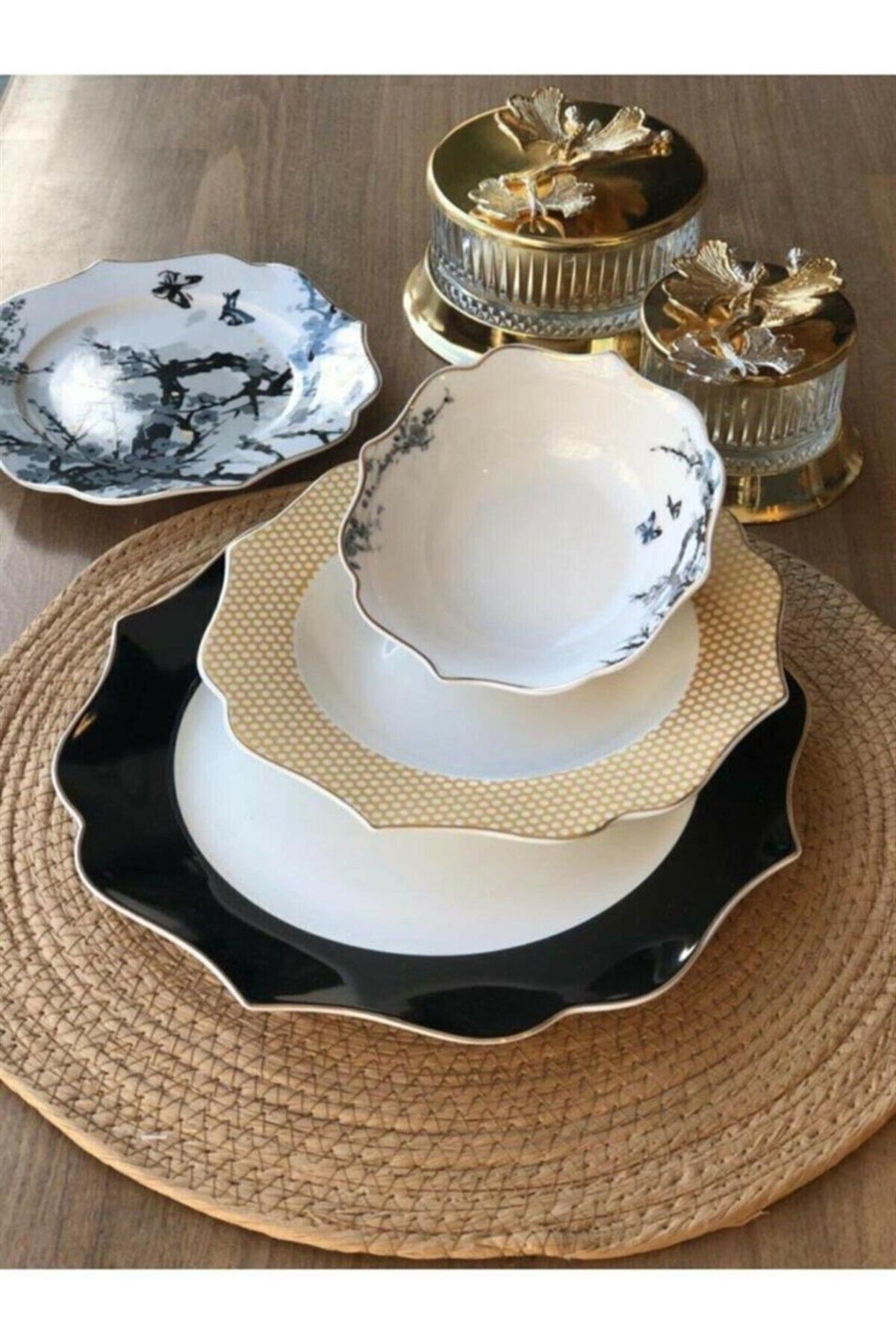 Sembol Osaka Bone China Yemek Takımı 24 Parça 6 Kişilik