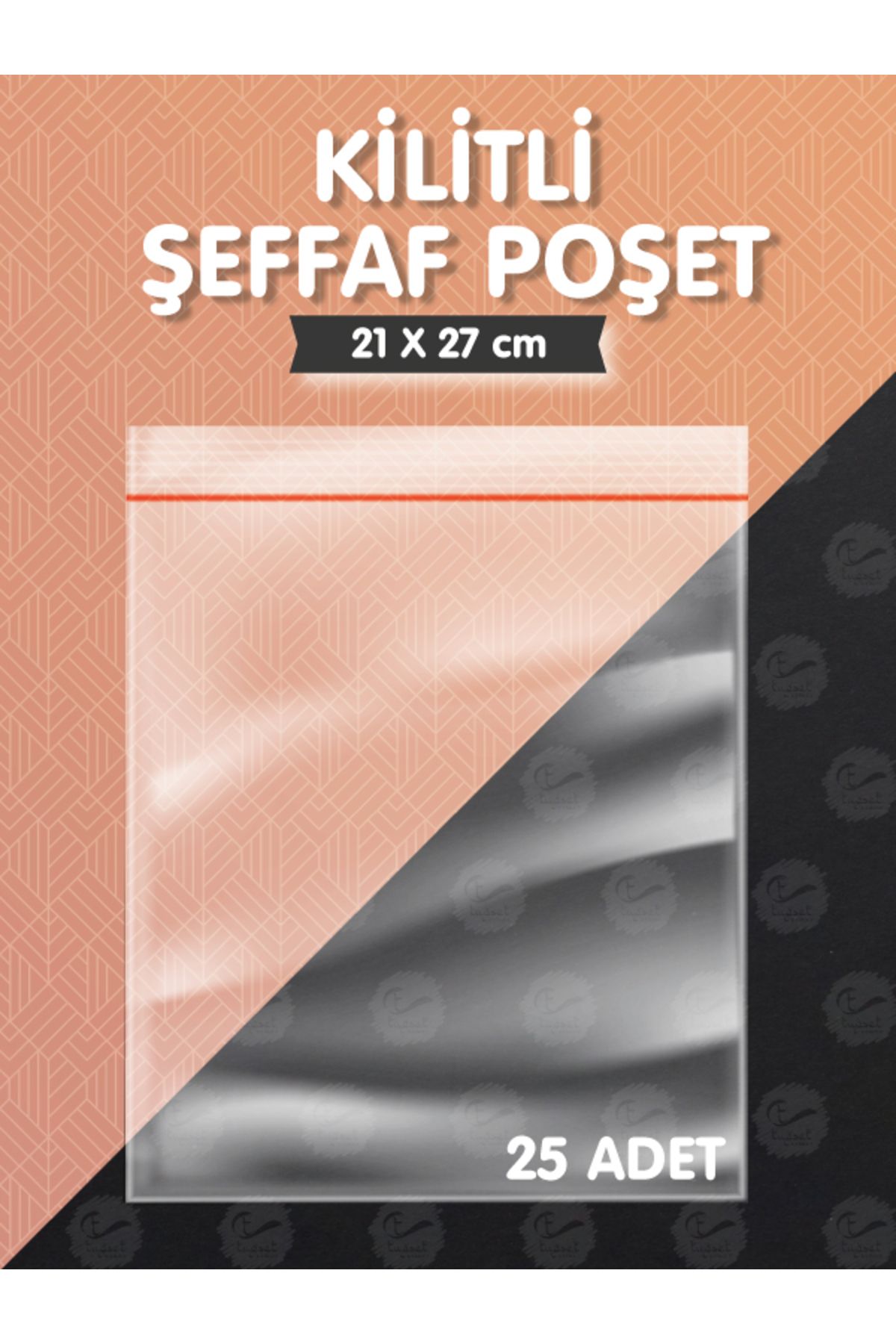 t tuğset etiket Kilitli Torba 21x27 Cm 25'li Şeffaf Kilitli Poşet Kına Çerez Kuruyemiş vb.Poşeti-T1139