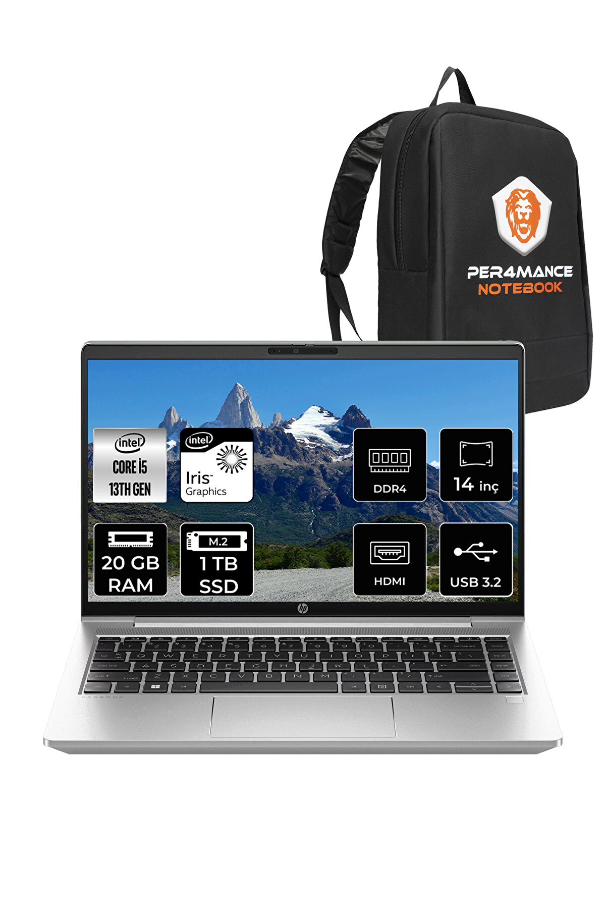 ProBook 440 G10 İ5 1334U 20GB RAM 1TB SSD 14'' FHD IPS FDOS Dizüstü Bilgisayar _57 PER4 ÇANTA