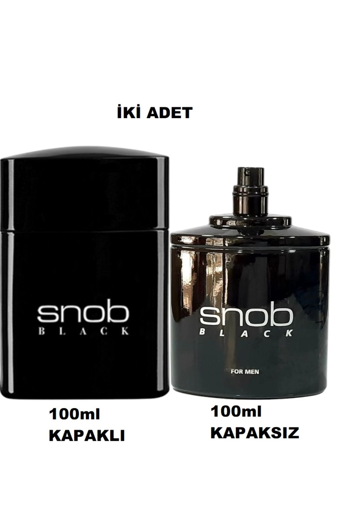 Snob Black Edt Parfüm 100ml For Men + Edt Parfüm 100ml Kapaksız Yedek 2li set