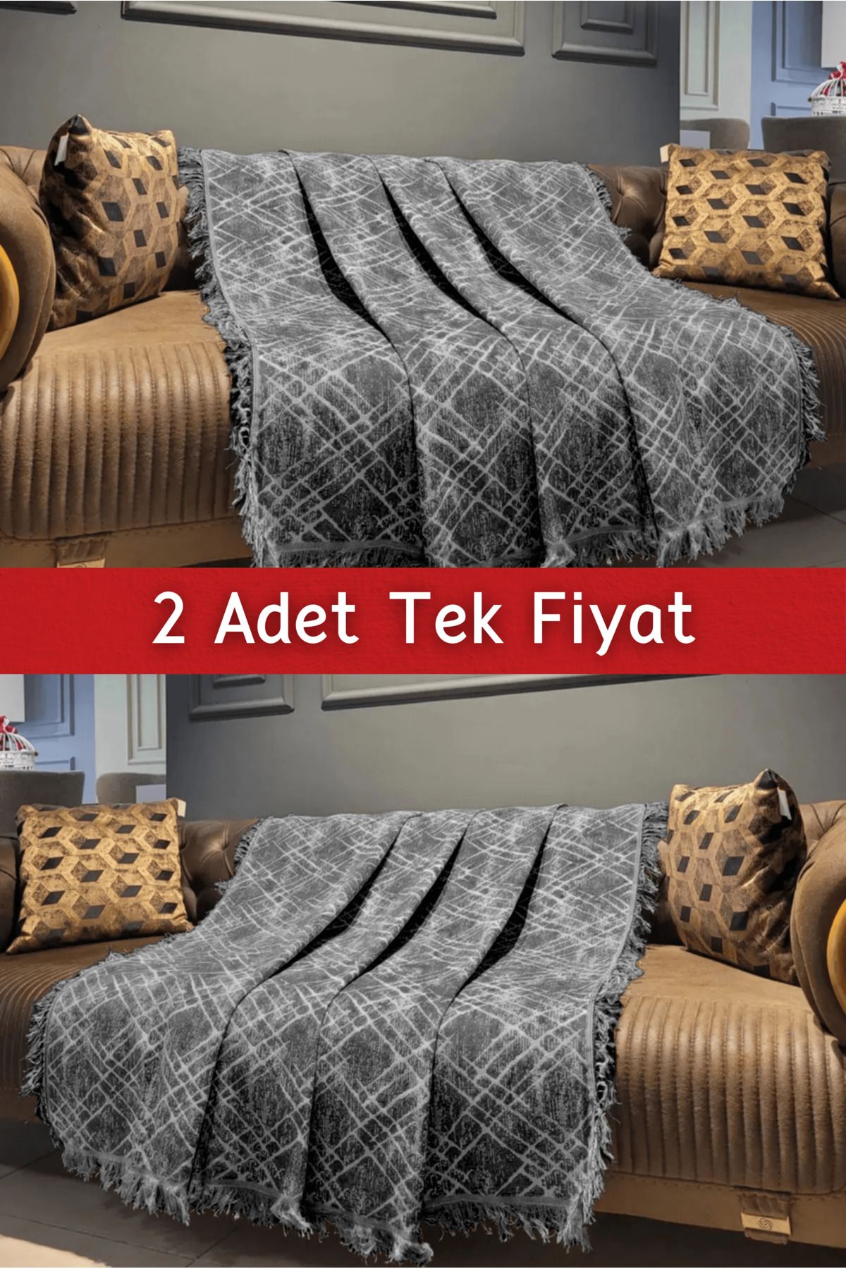 Rell Home Ikili Set Dokuma Koltuk Örtüsü Seti 170x220cm