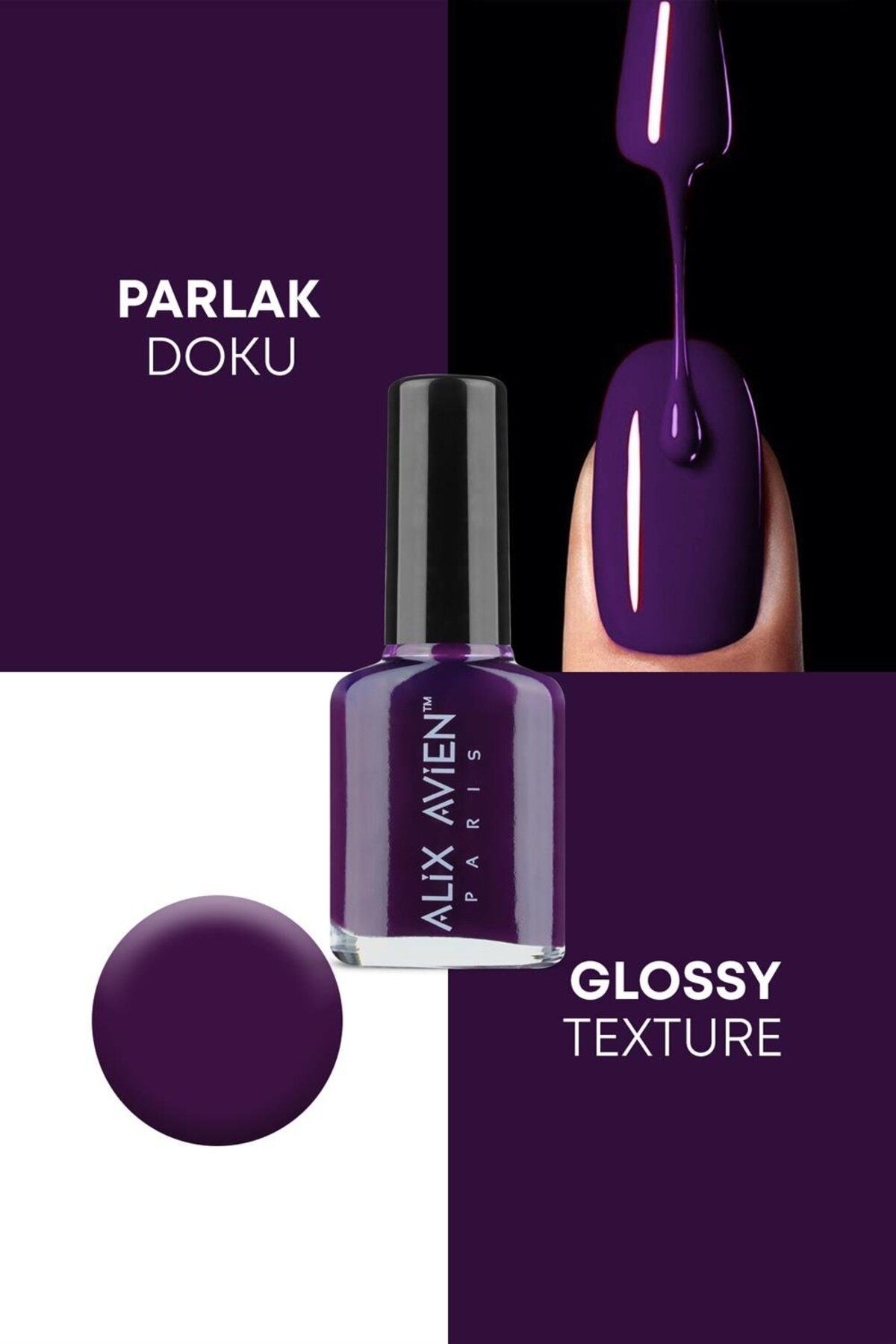 Alix Avien Mor Oje 20 - Yüksek Pigmentli Uzun Süreli Kalıcılık Hızlı Kuruma - Nail Lacquer 20