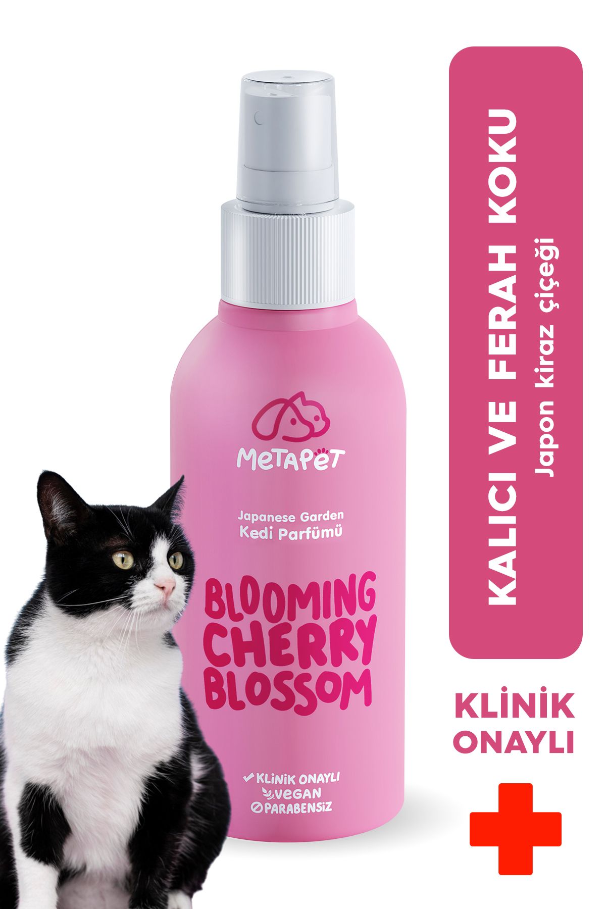 Metapet Doğal Kedi Parfümü Kolonyaları Japon Kiraz Çiçeği, Koku Giderici Sprey, Yavru Kedilere Uygun, 150 ML