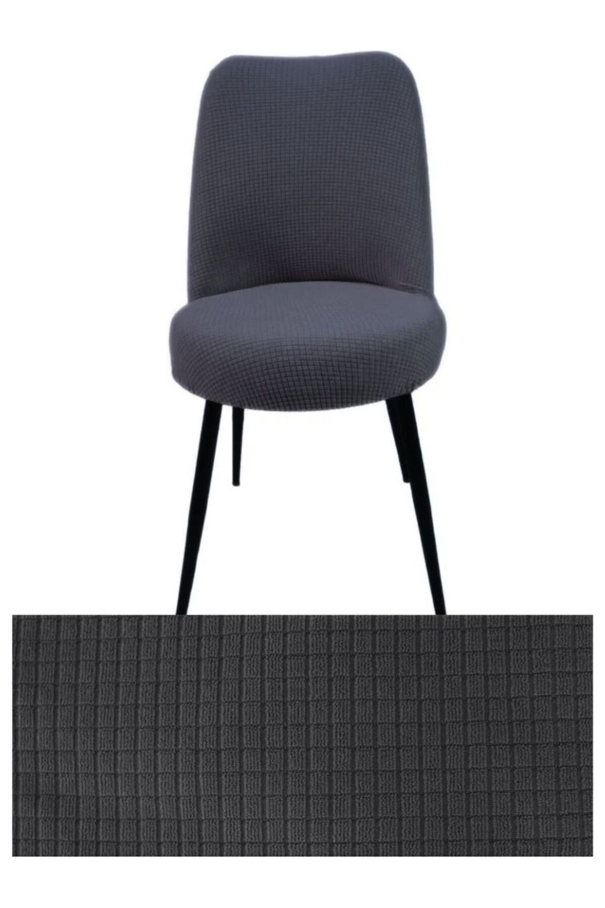 KAİM HOME Yıkanabilir Streç Lastikli Likralı Oval Yuvarlak Sandalye Kılıfı Örtüsü 1 Adet