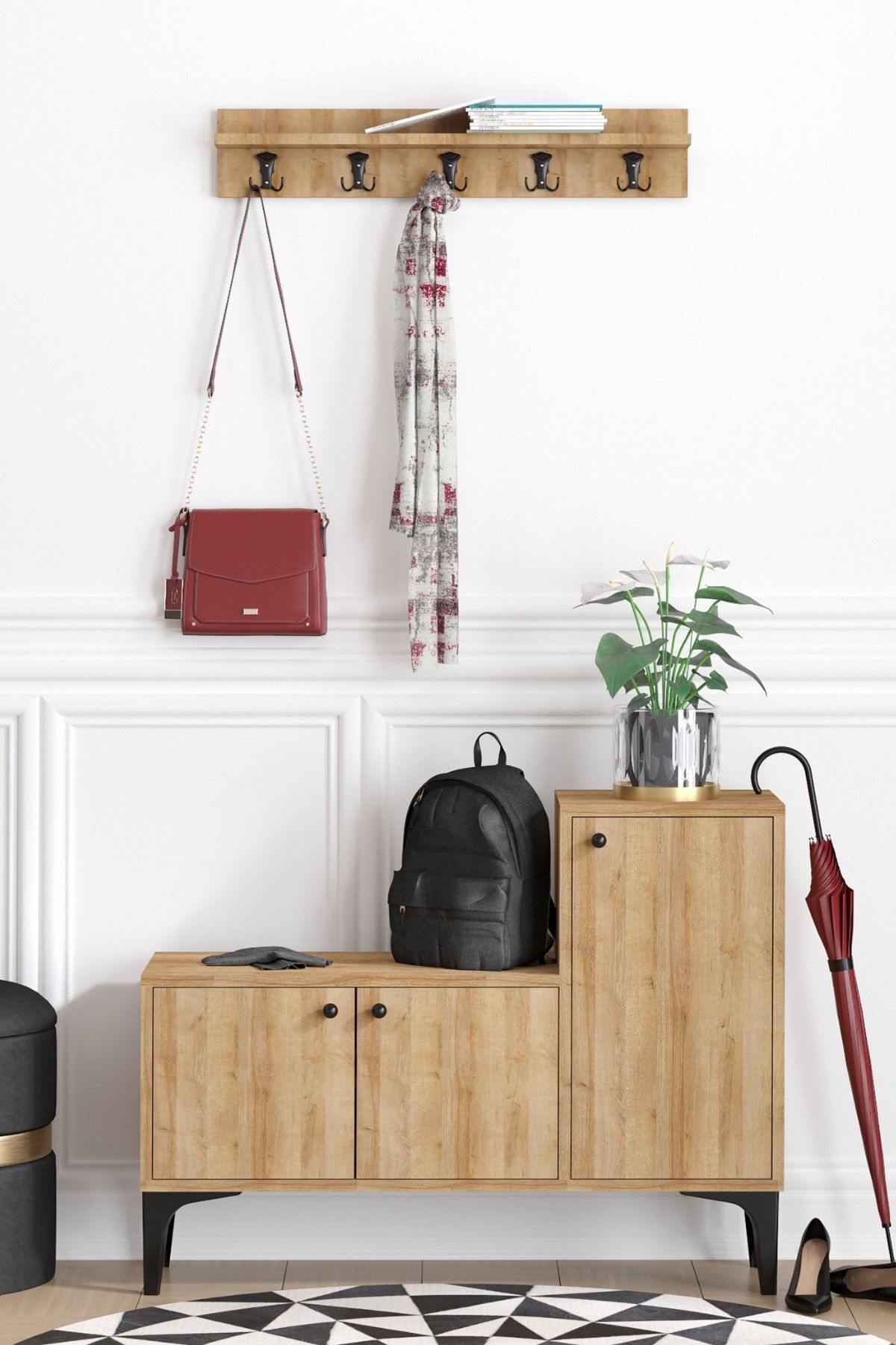 Decormet Simon Ayakkabılık Safir Meşe