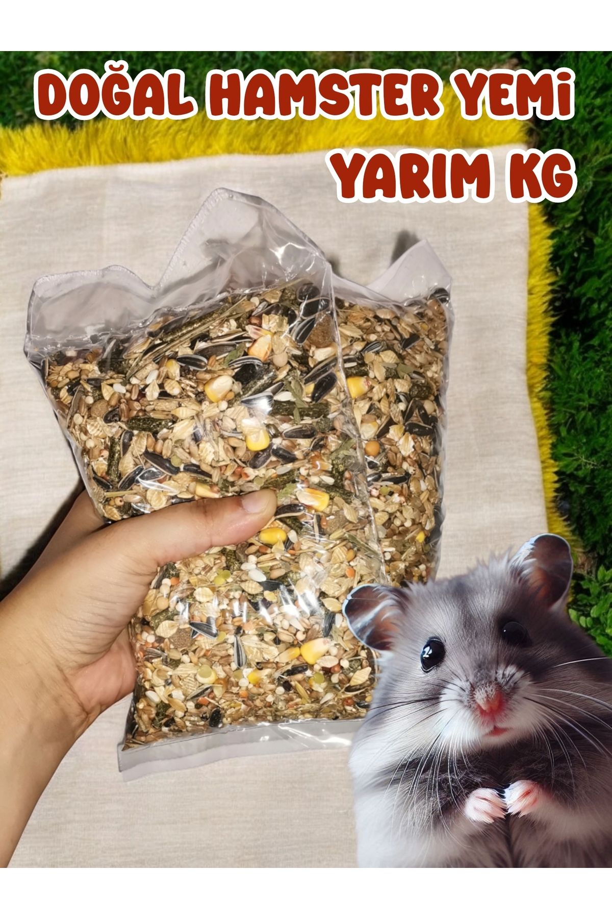 MDİZMİR Gonzales Hamster Yemi ve Kafes Dekoru Lüks Doğal Yemin Yanında % 100 Protein Kaynagı