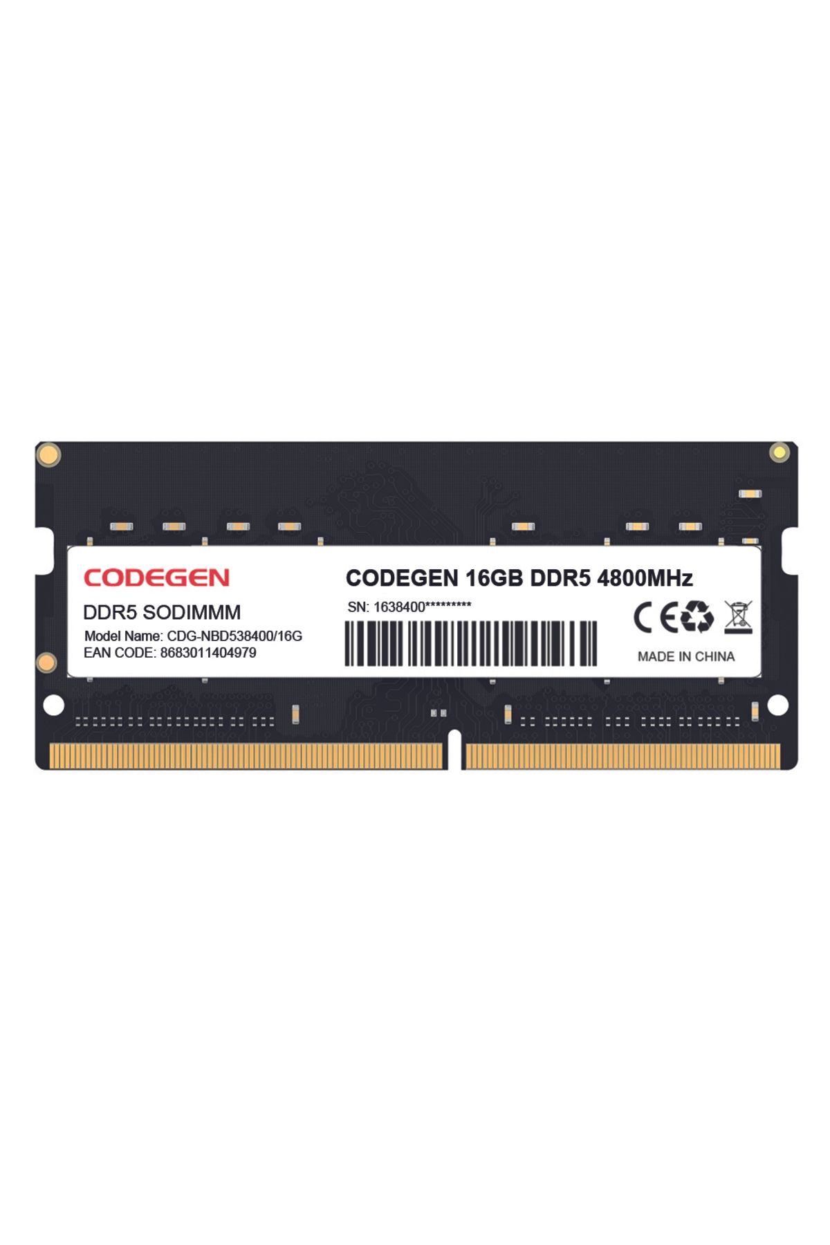CODEGEN 16gb Ddr5 4800mhz Notebook Ram Cdg-nbd538400/16g