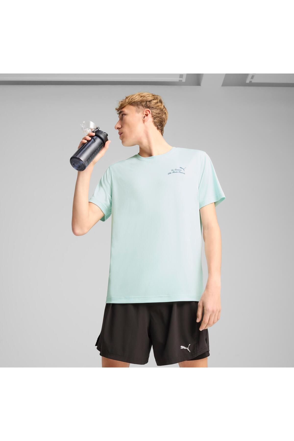 Puma GRAPHICS RUNNING SLOGAN TEE Spor T-Shirt