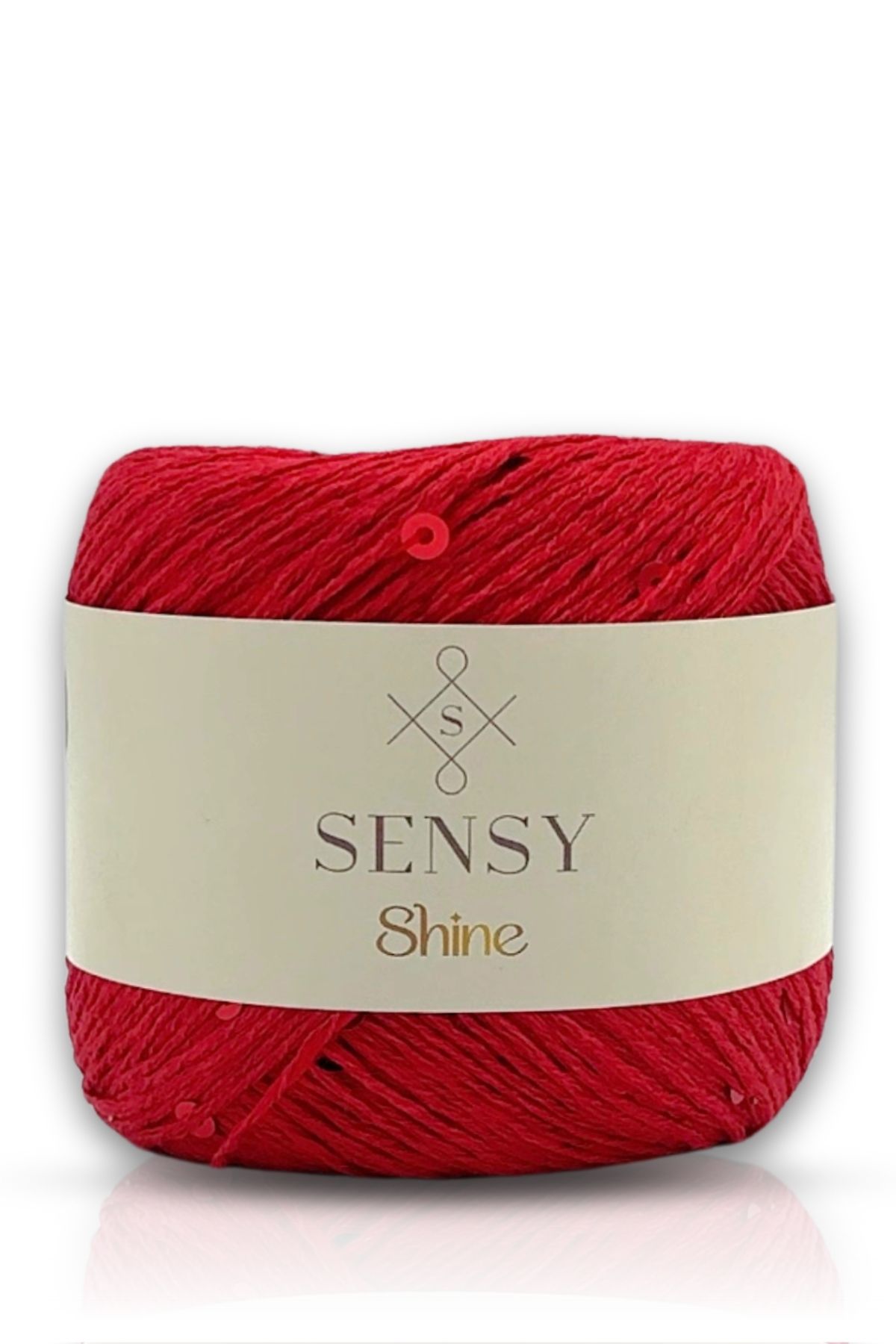 SENSY Shine Pullu Örgü Ipi Pullu Ip Kırmızı