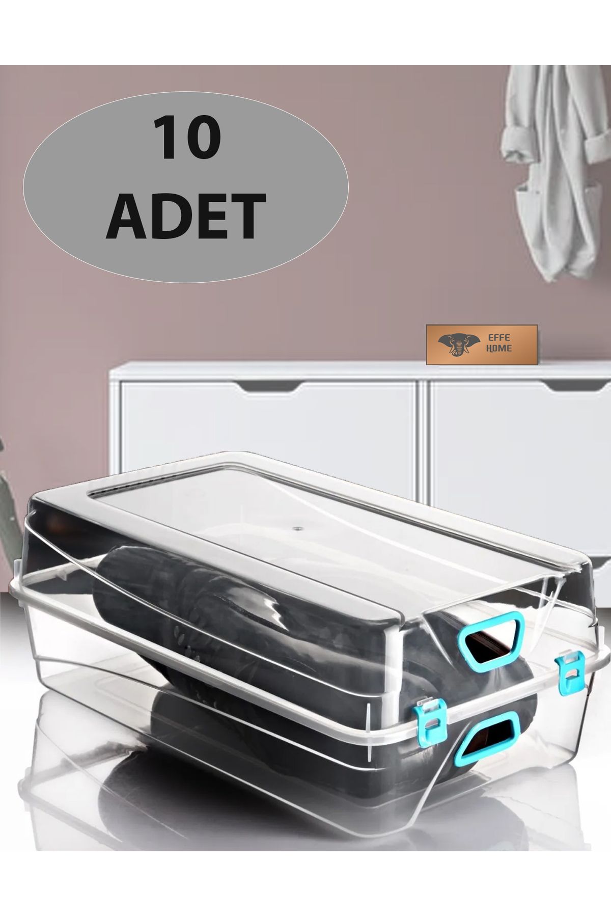 EFFE HOME Lüx Erkek Ayakkabı Saklama Düzenleme Kutusu 10'lu Set