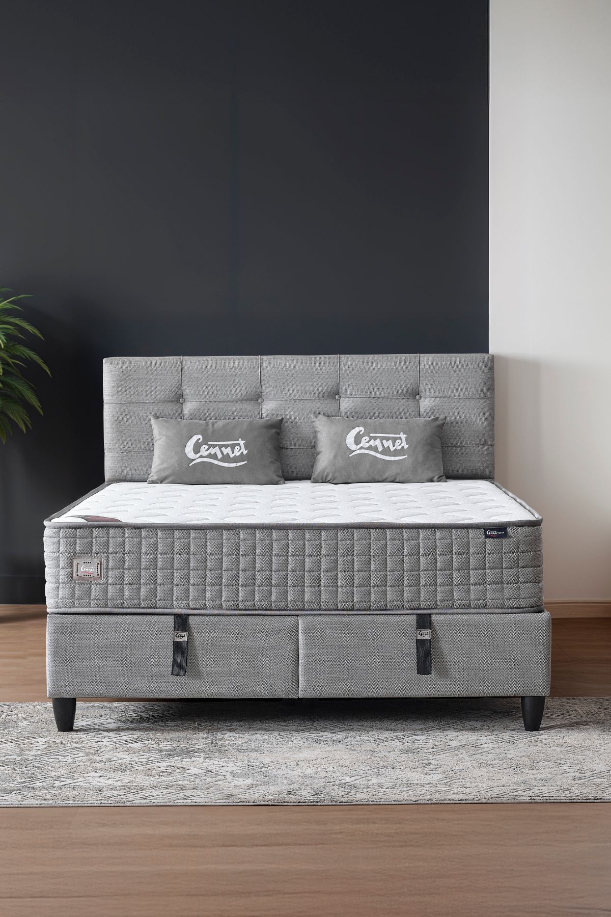 Aeka AE-7817 Mimoza 3'Lü Set (Yatak Baza Başlık)  Tek Kişilik