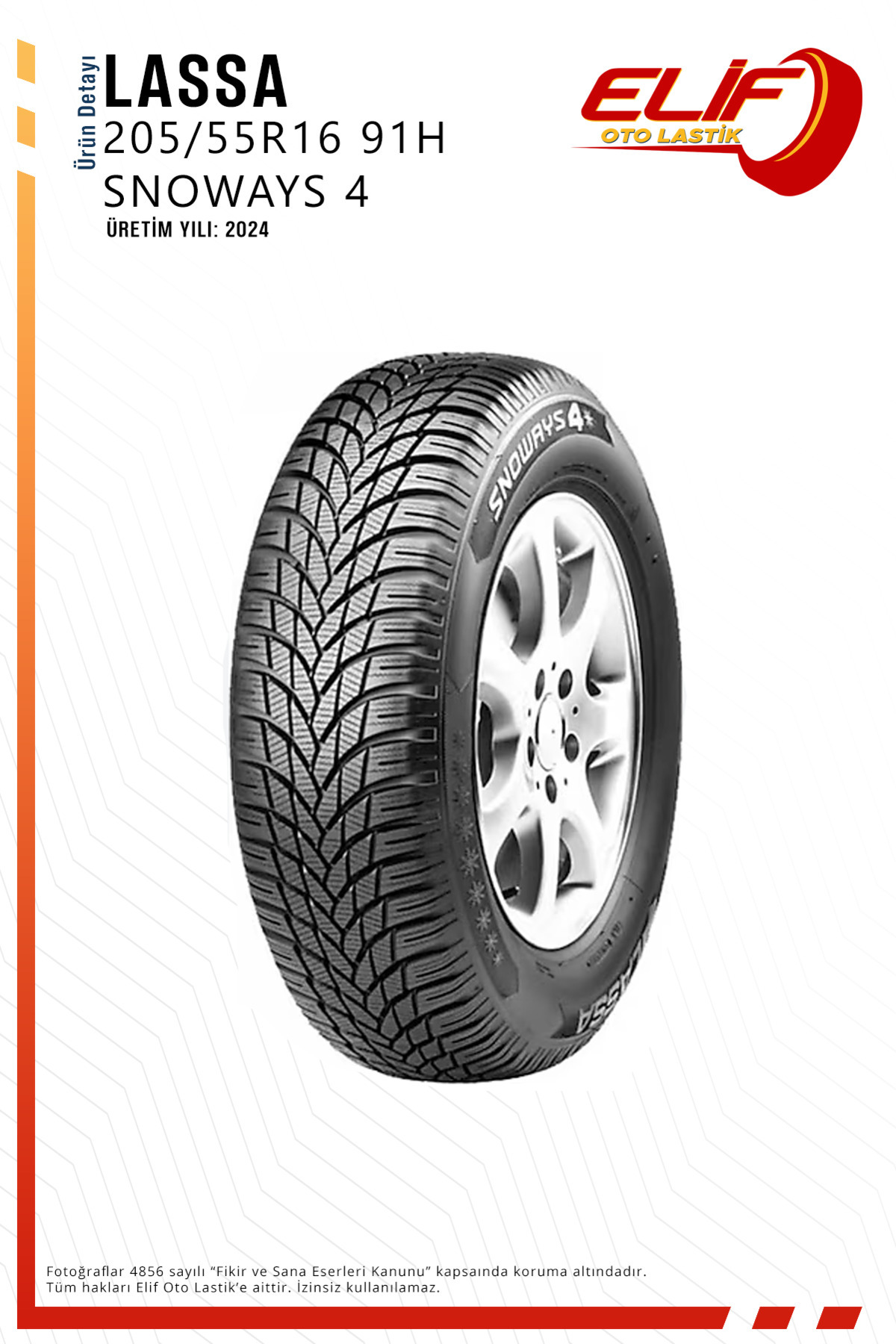 205/55r16 91H Snoways 4 Binek Kış Lastiği (Üretim Yılı 2024)
