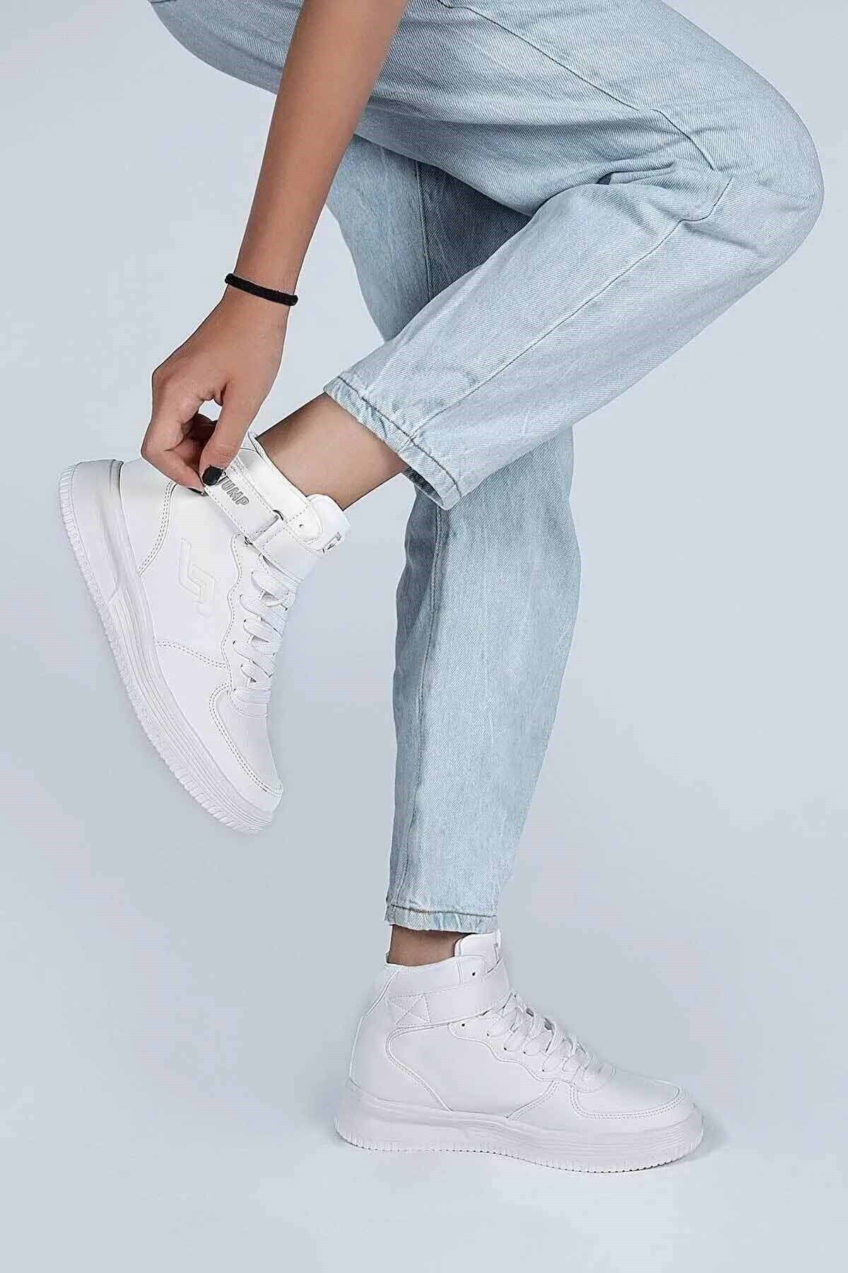 Jump Jordan Bilekli Beyaz Unisex Sport Casual Ayakkabı