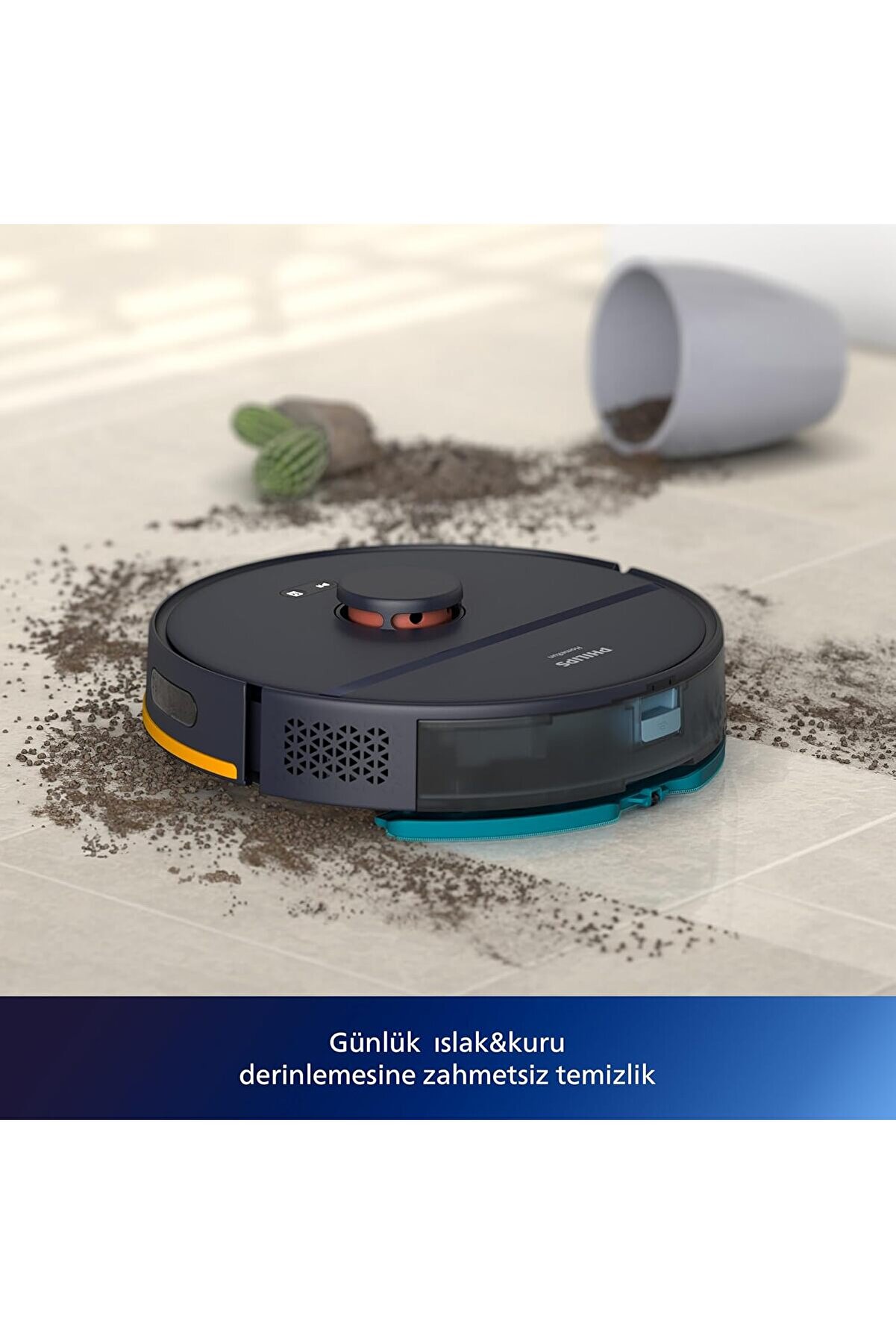 Versuni  Lacivert  Islak ve Kuru Robot Süpürge, 2700 Pa Emiş Gücü, LiDAR