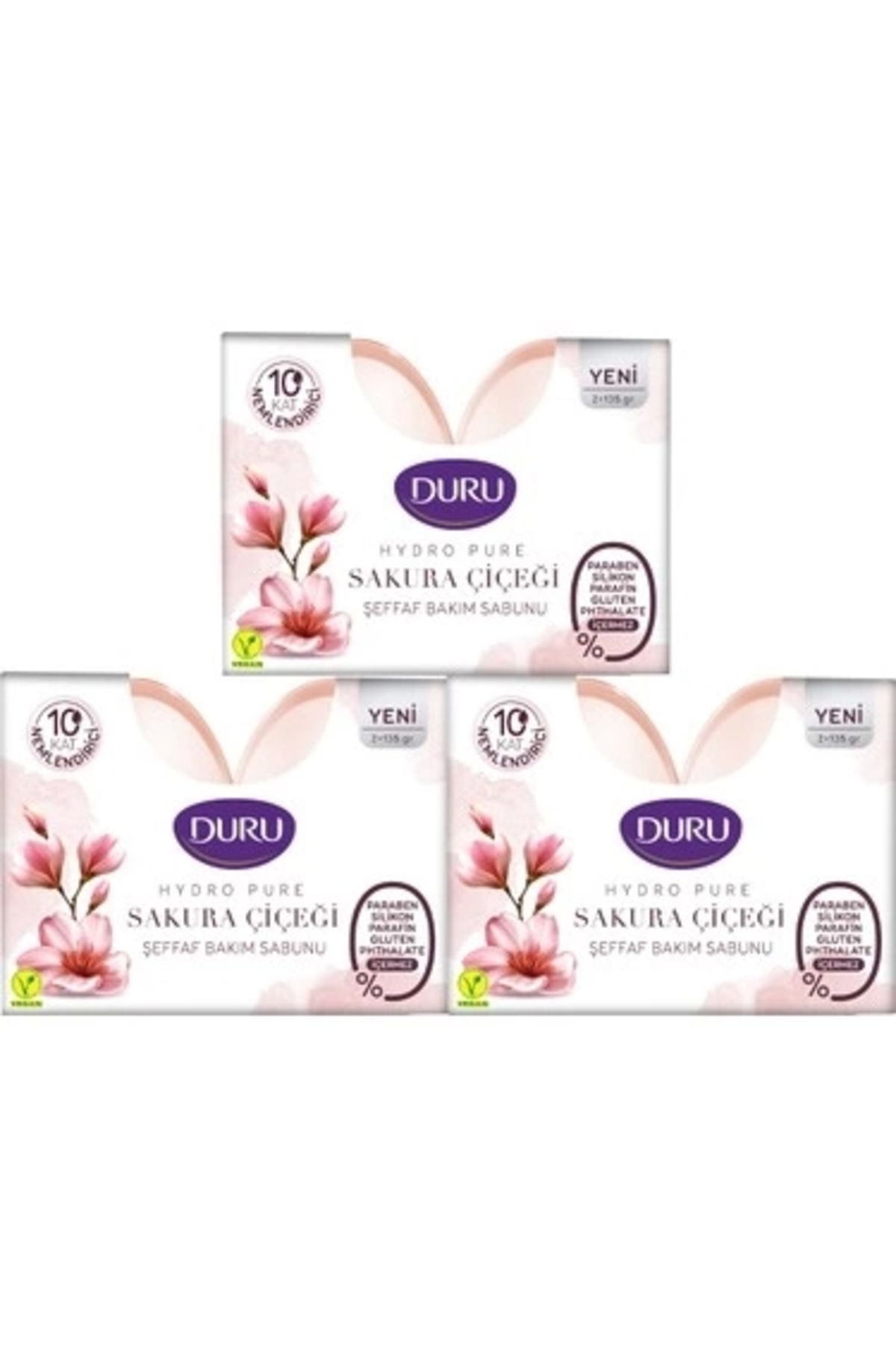 Duru Hydro Pure Sakura Çiçeği 9 Adet Sabun 3x450 gr