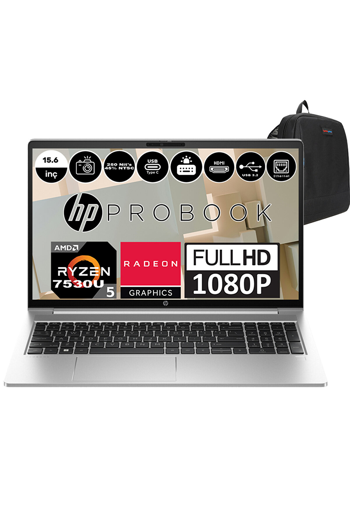 Probook 455 G10 Amd Ryzen 5 7530U 8gb 512GB SSD Amd Radeon Graphics Freedos 15.6