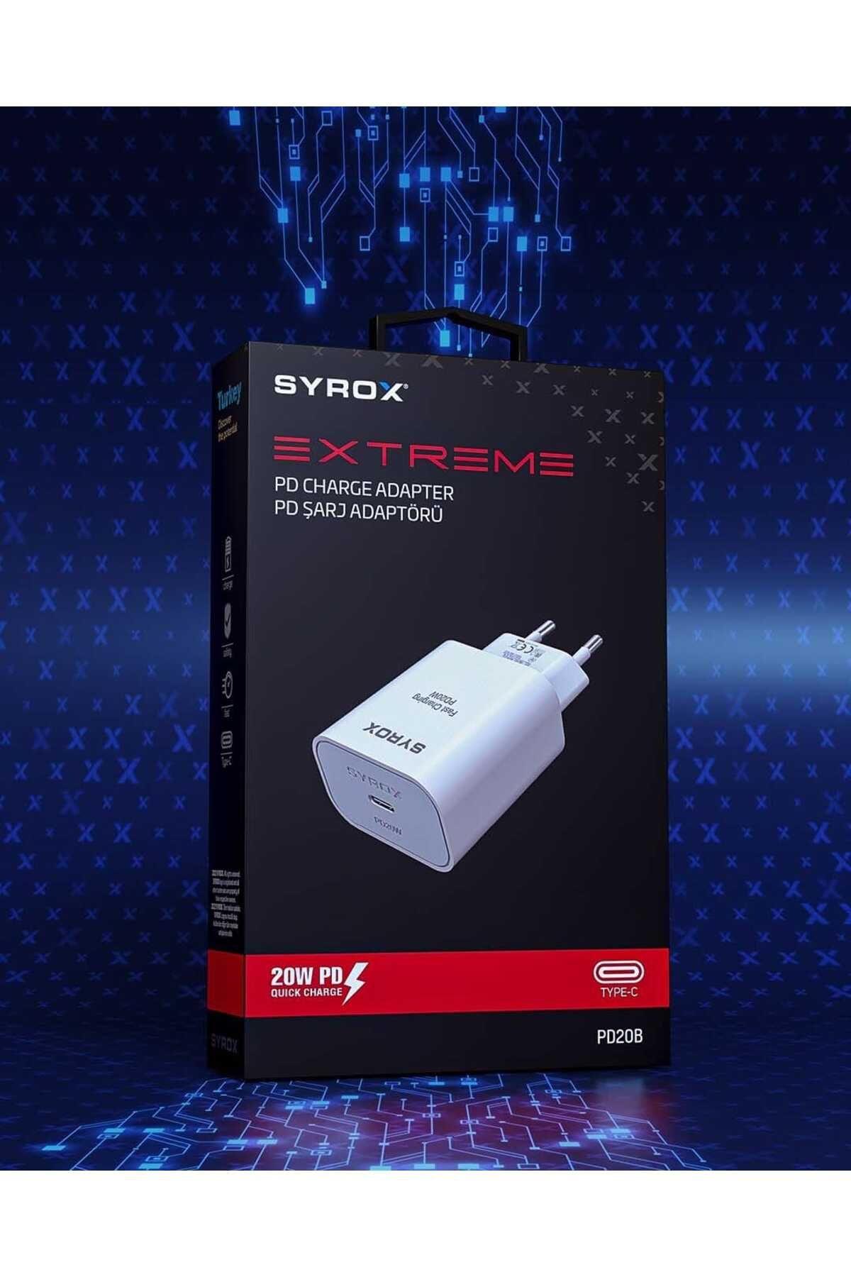 Syrox Pd20b Pd 20w Type-c Çıkışlı 3a Hızlı Şarj Adaptörü (BAŞLIK)