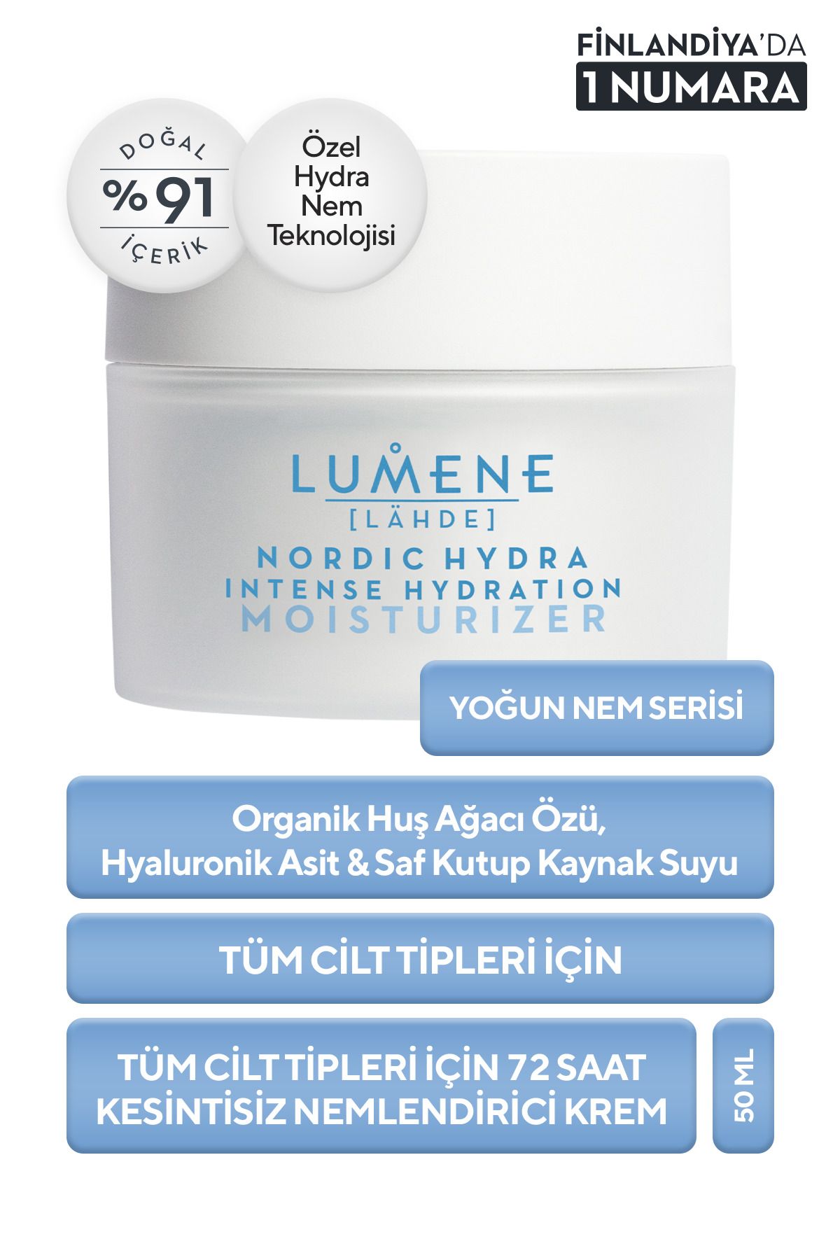 Lumene Intense Hydration Moisturizer -72sa Yoğun Nem Kremi 50 ml