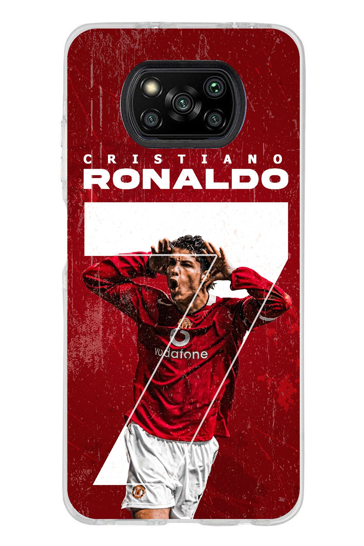 TechTree Poco X3 / NFC / PRO Uyumlu Ronaldo 7 Tasarımlı Şeffaf Silikon Kılıf