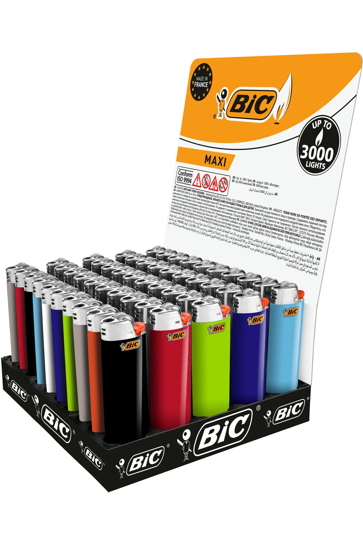 Bic J6 Taşlı Maxi Çakmak 50 Adet