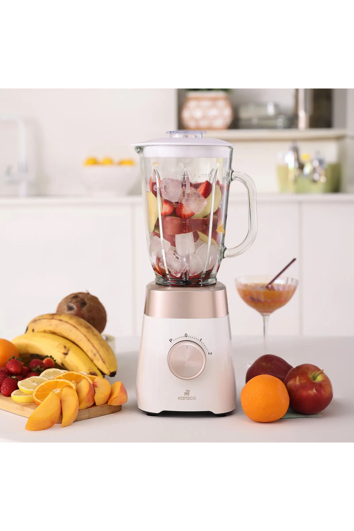 Karaca Multiblend Smoothie Blender Krem 1000W -Paslanmaz Çelik Bıçaklar -2 Yıl Garanti