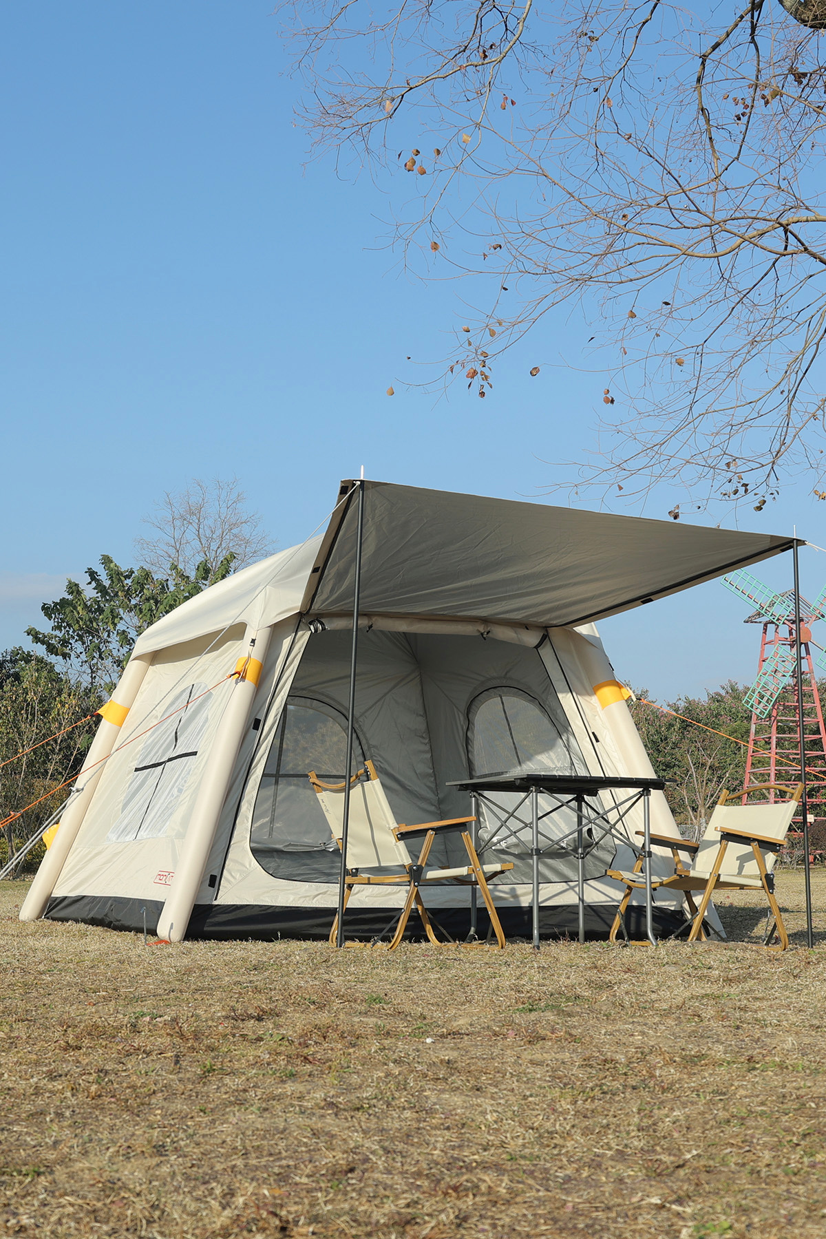 moniev Monicamp 4 Kişilik Otomatik Şişme Kamp Çadırı - 220x220x175 cm