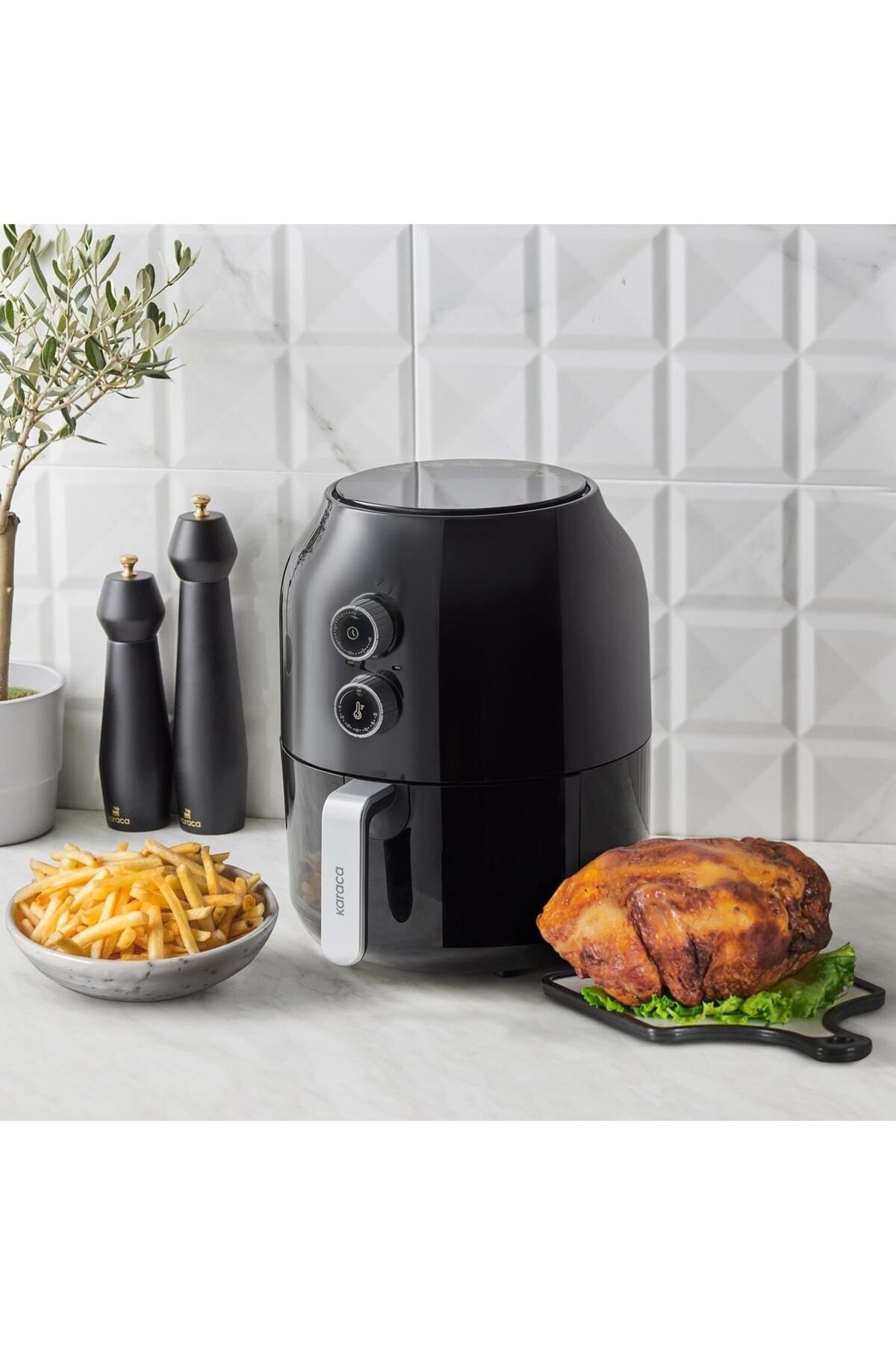 Karaca Multifry Single Pan Siyah Fritöz Yağsız 3.5 l