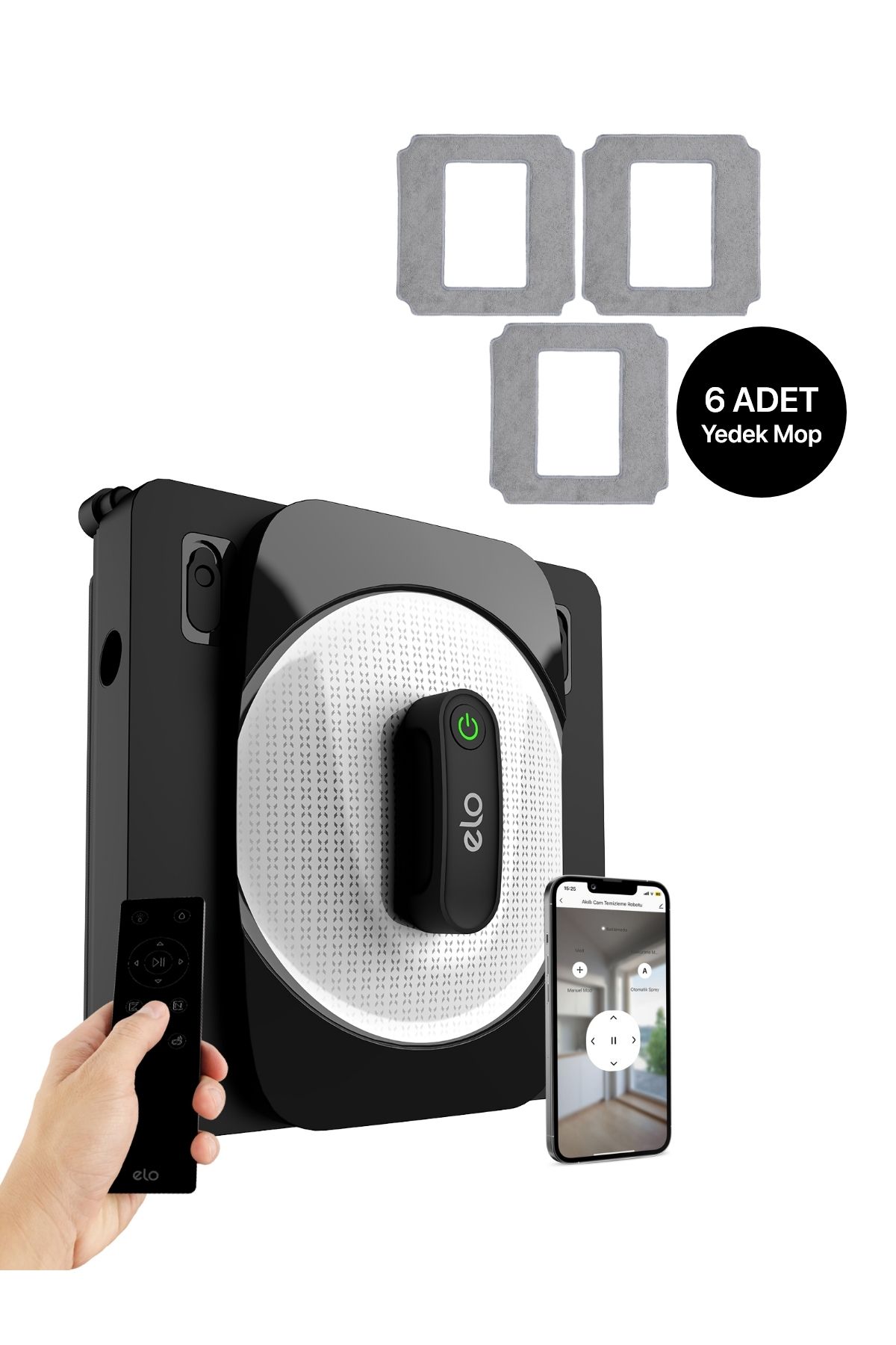 Xenon Smart Elo Akıllı Cam Temizleme Robotu Ve 6 Adet Yedek Mop 2'li Seti