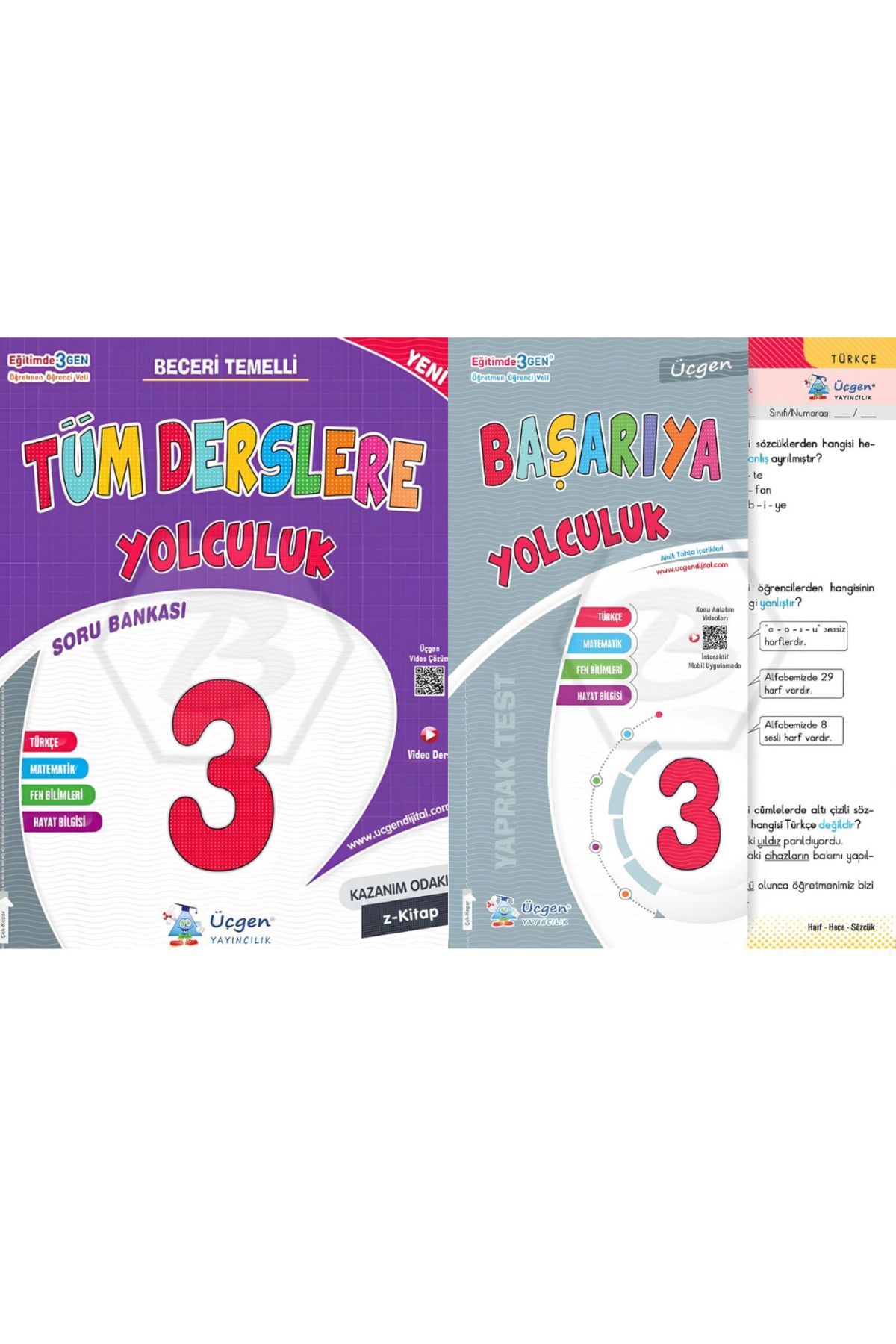 Üçgen Yayıncılık 3.SINIF TÜM DERSLERE YOLCULUK & BAŞARIYA YOLCULUK YAPRAK TEST