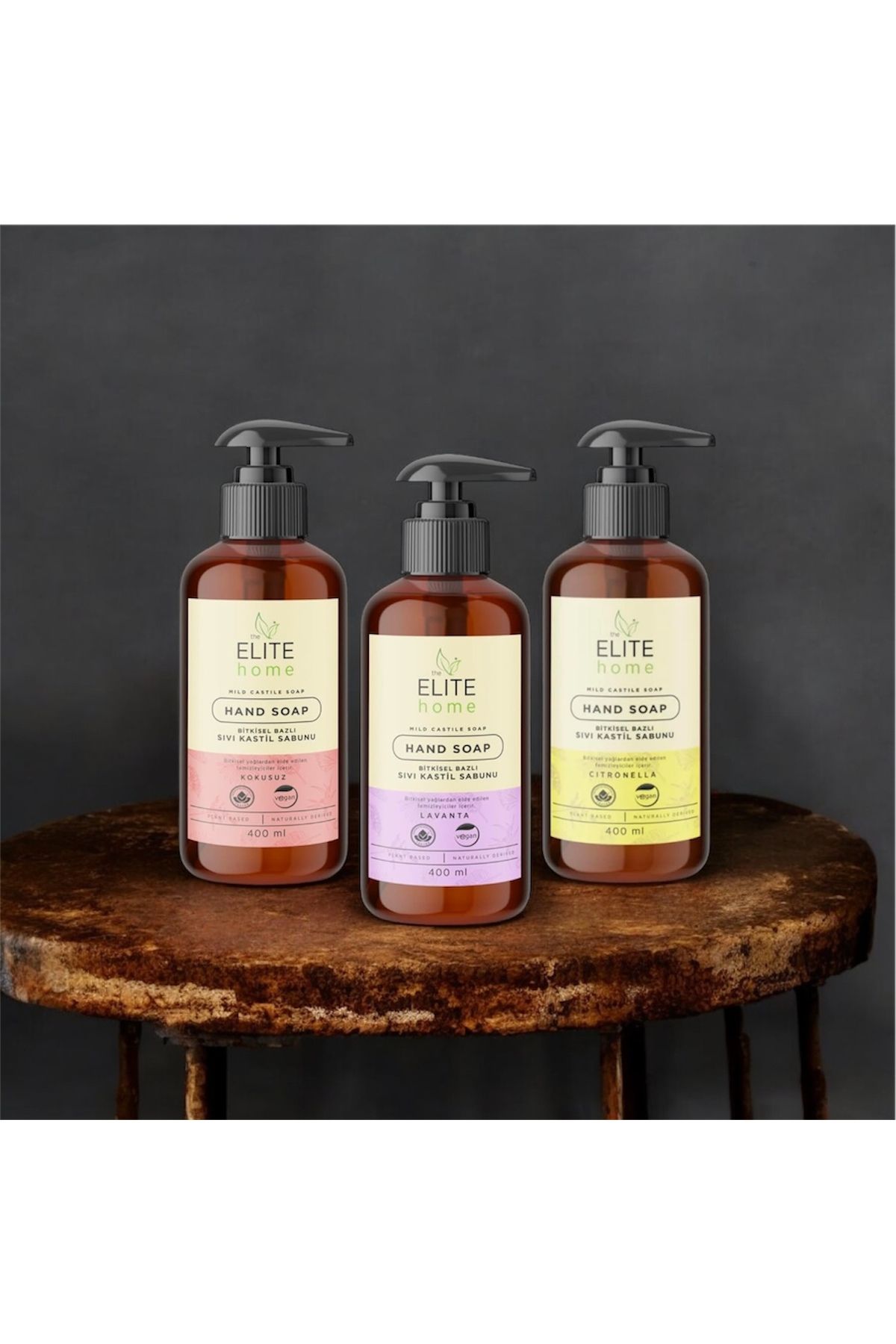 The Elite Home Bitkisel Bazlı Ve Vegan Sertifikalı Sıvı El Sabunu 400 ml 3 lü set