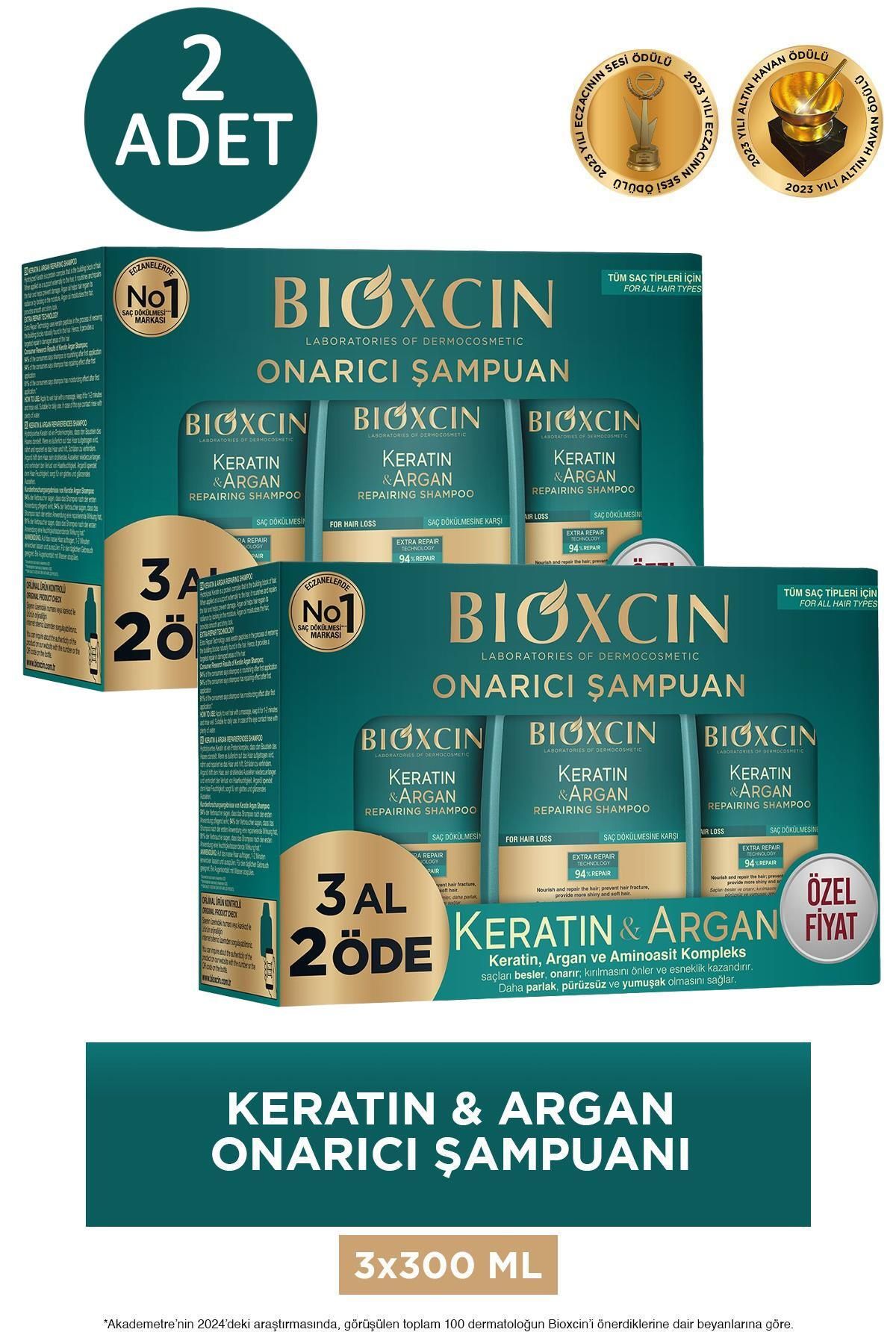 Bioxcin Keratin ve Argan Onarıcı Şampuan 300 ml - 3 Al 2 Öde 2 ADET