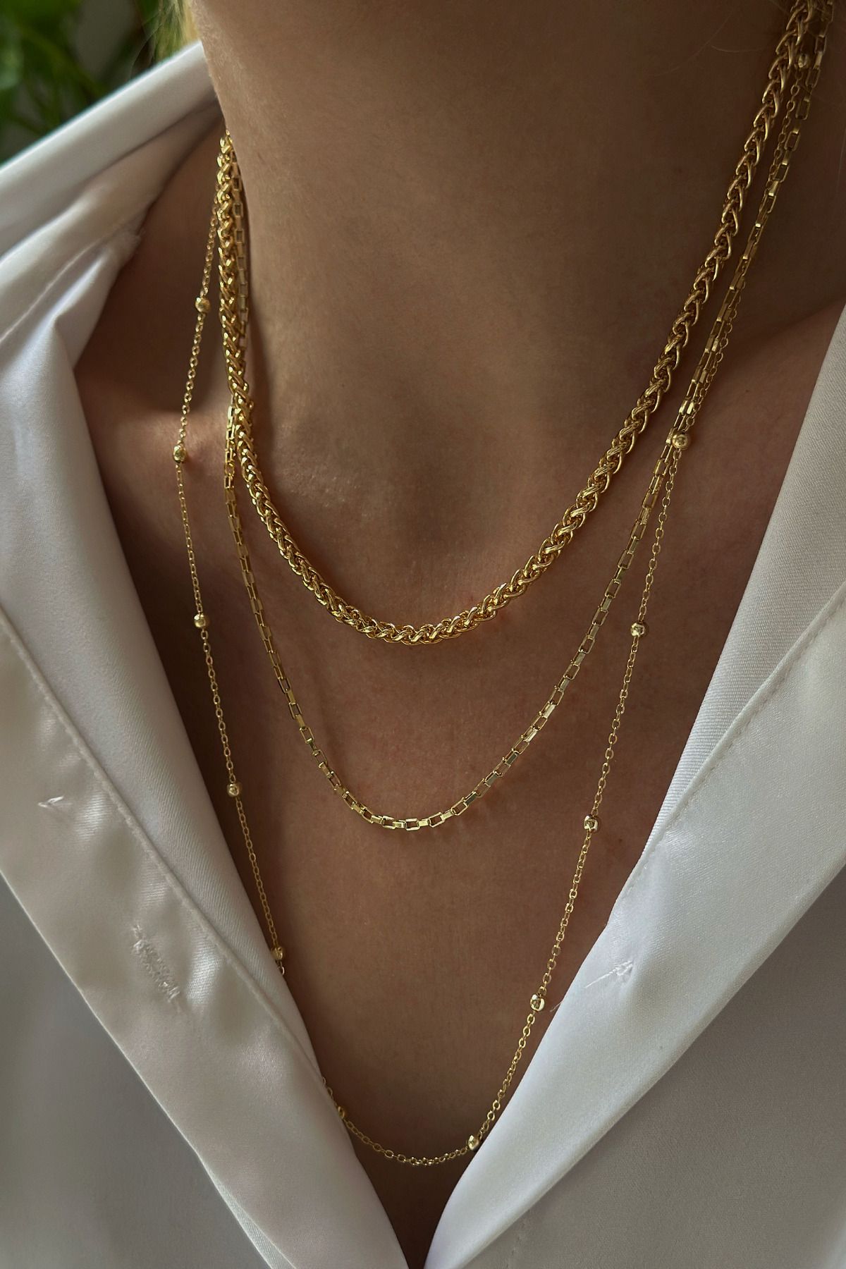Trendy Butik Zarif Üçlü Tek Kolye