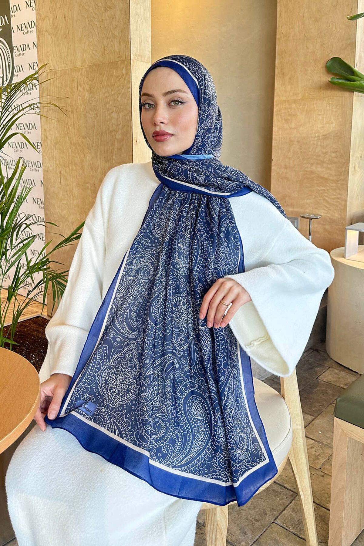 lamelif.com Retro Desen Pamuk Şal