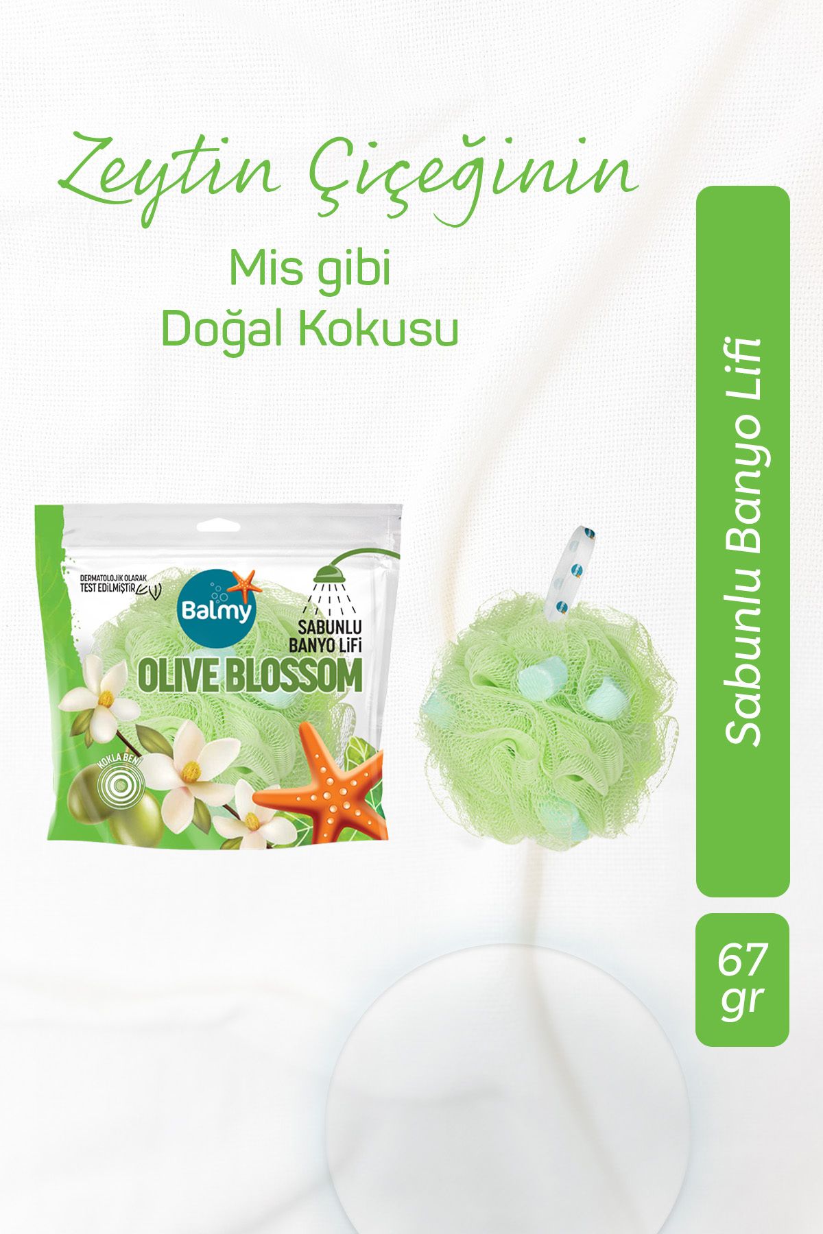 Balmy Zeytin Çiçeği Sabunlu Banyo Lifi