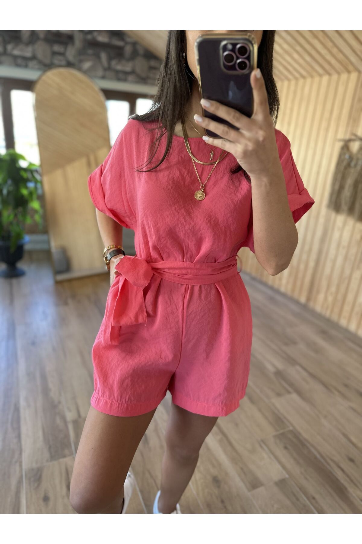 caddstore Pembe şort tulum