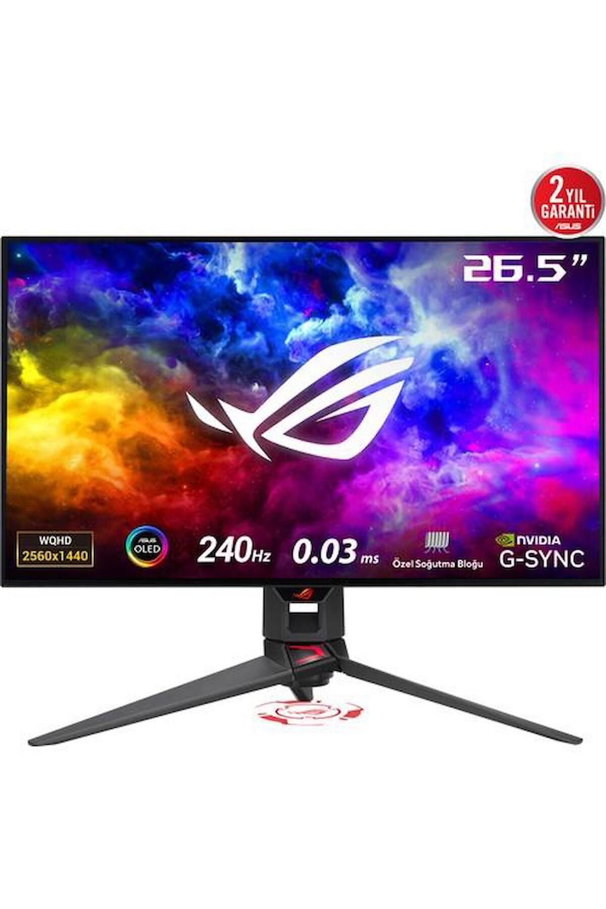 ASUS Rog Swift Pg27aqdm 27" 0.3 Ms Qhd G-sync Oled Oyuncu Monitörü