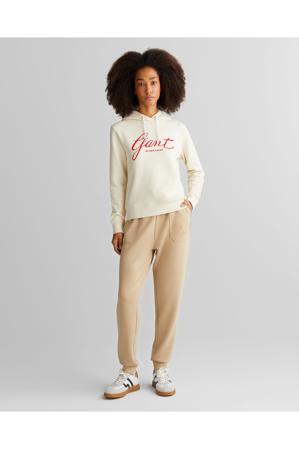 Gant Kadın Bej Regular Fit Logolu Eşofman Altı